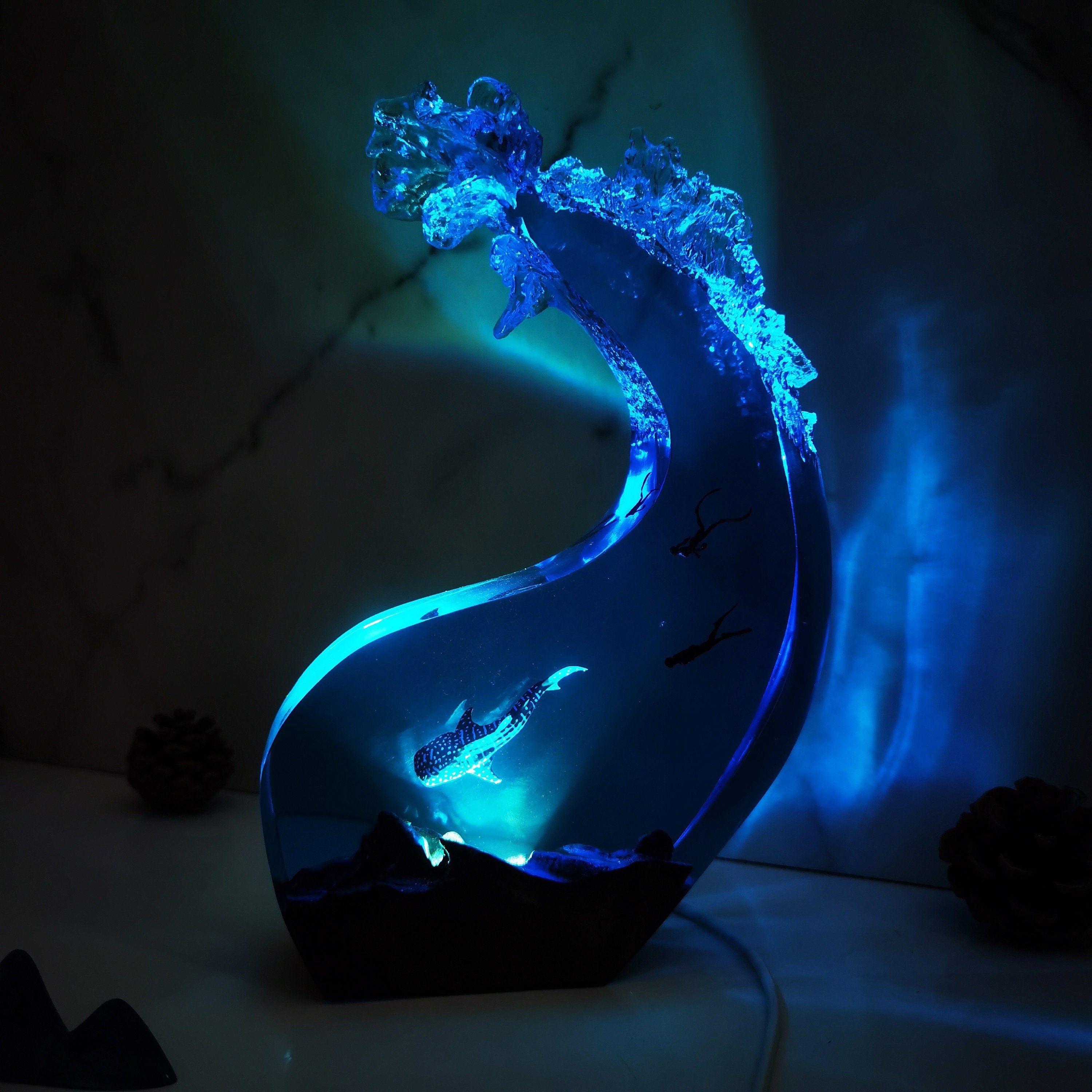 Whale Shark Art Lamp, Personalized Handicraft Diver Ornaments, Best Friend Gift, Unique Decoration, Dad Gift, Christmas Gift
