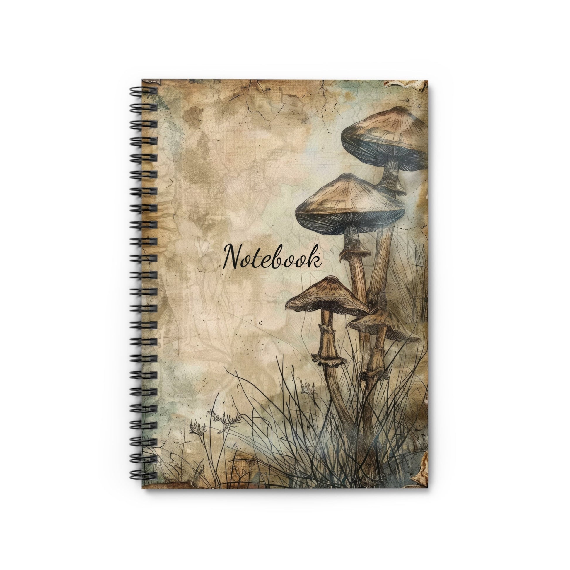 Mushroom Notebook 118-Page Spiral Ruled Line Paper Ideal for Shopping Lists School Notes Poems | 6x8 | Durable Metal Binding Stylish Cover