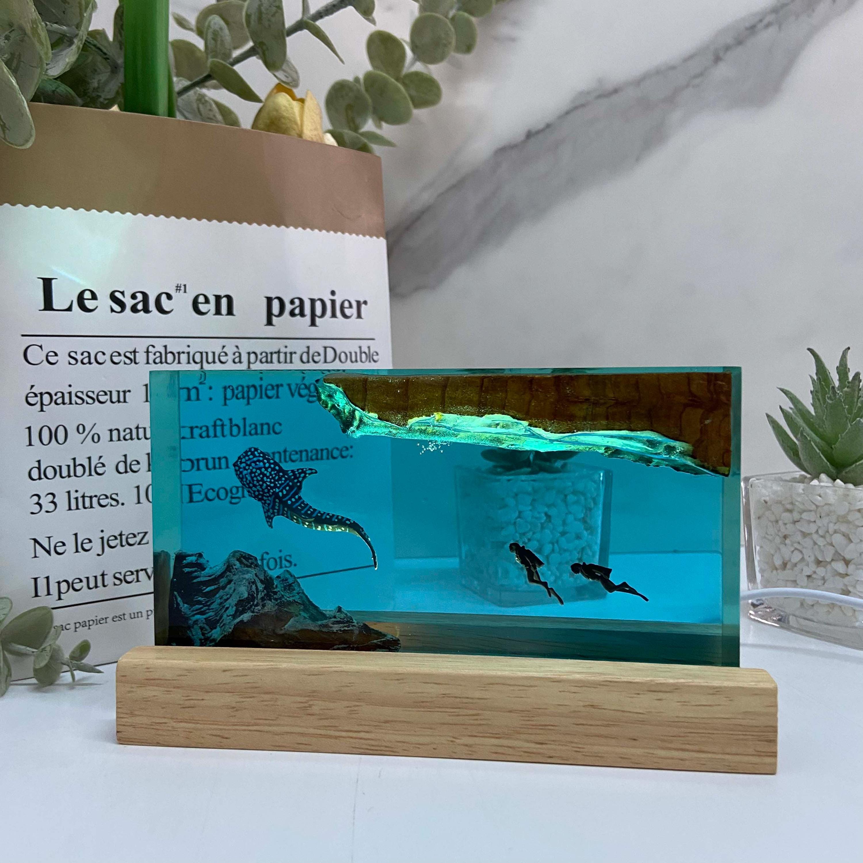 Diver Night Light, Personalized Entryway Decorations, Slightly Flawed Resin Artwork, Halloween Gift, Christmas Gift