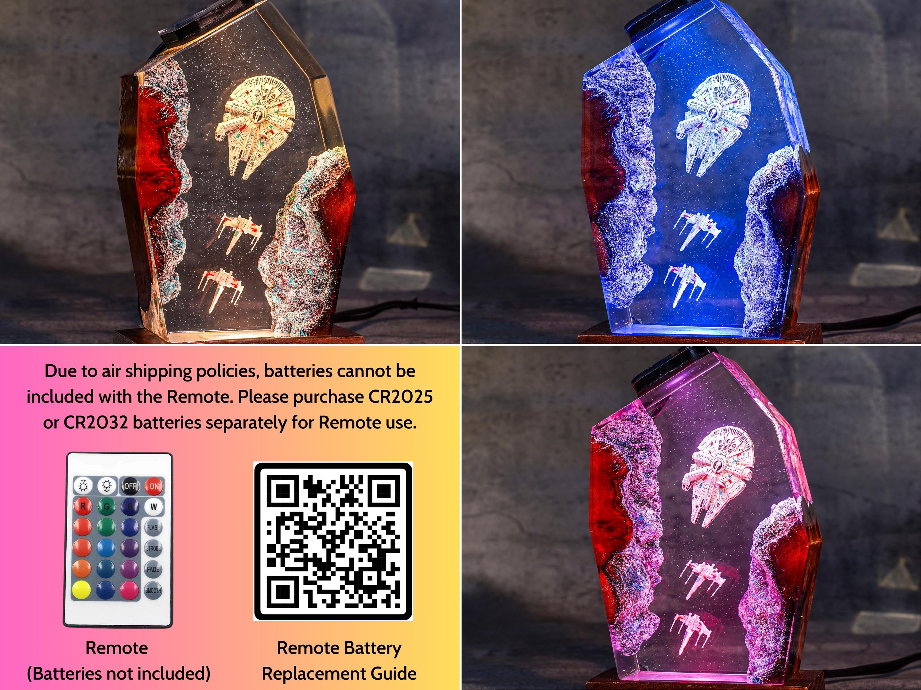 Millennium Falcon resin night light - Handmade Space Resin Lamp, Futuristic Starship Décor, Halloween gift, star war gift for him
