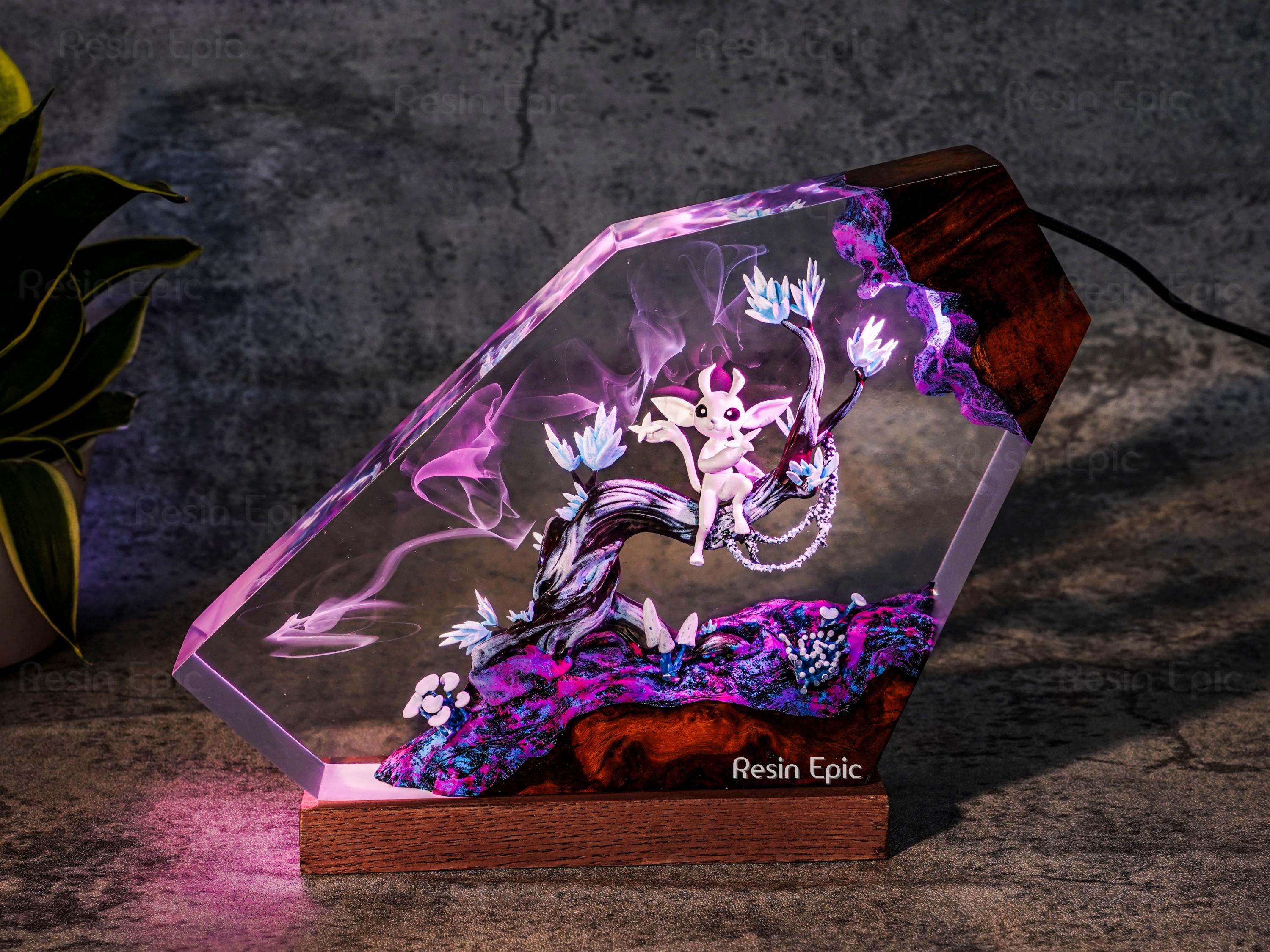 Custom Ori Resin Lamp – Ori and the Blind Forest Night Light, Handmade Epoxy Diorama Fantasy gifts, mothet's day