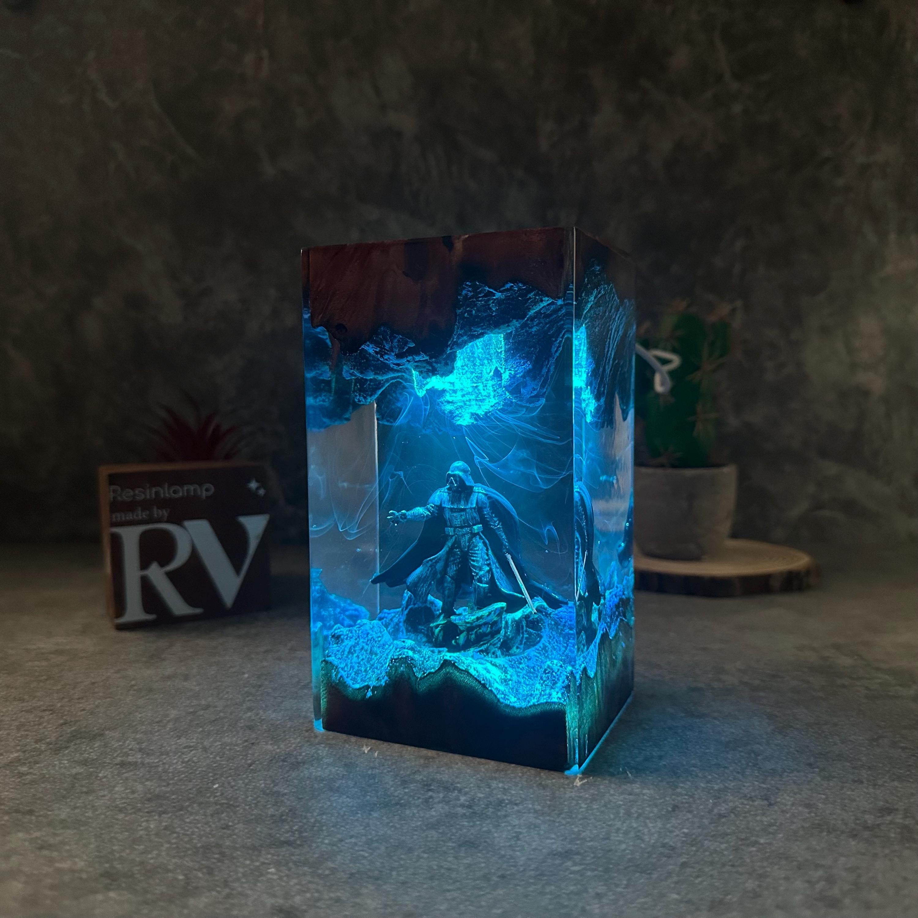 Dark Tyrant Diorama Lamp, Galaxy Wars, Resin Desk Decor, Home Decor Night Light, Epoxy art, Gift idea Christmas, gift for him