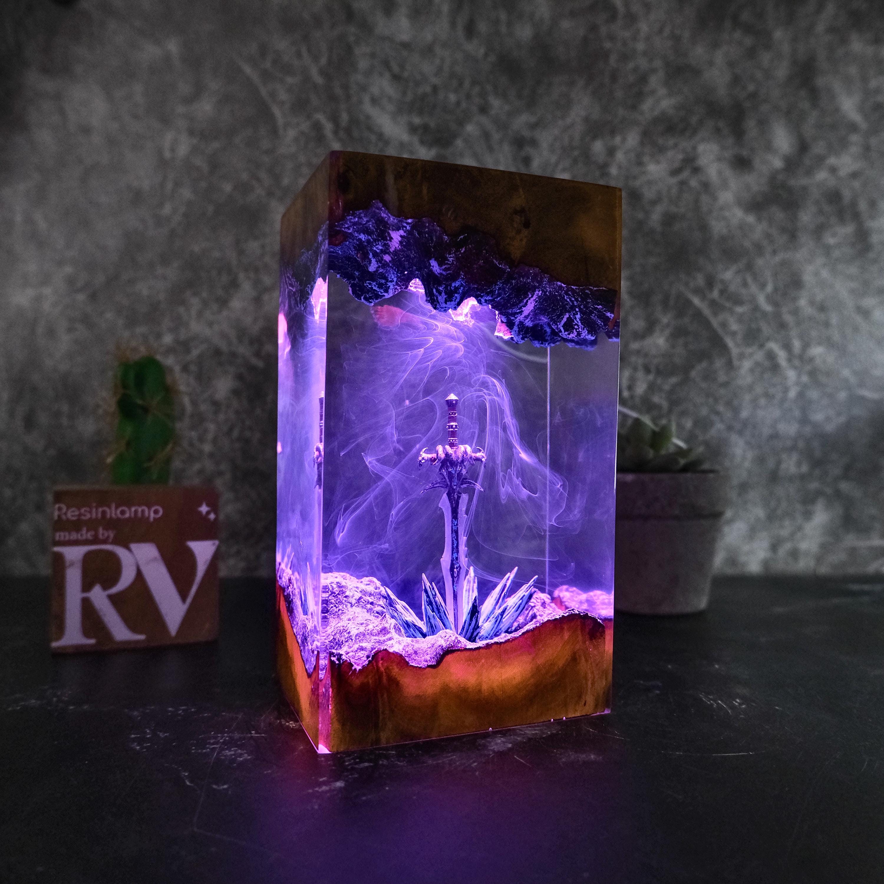 Handmade Icebound Sword Sword Resin Lamp: Gamer Decor Gift, gift for him, gift for gamer, Handmade Sword figure, Fantasy world, Home Decor.