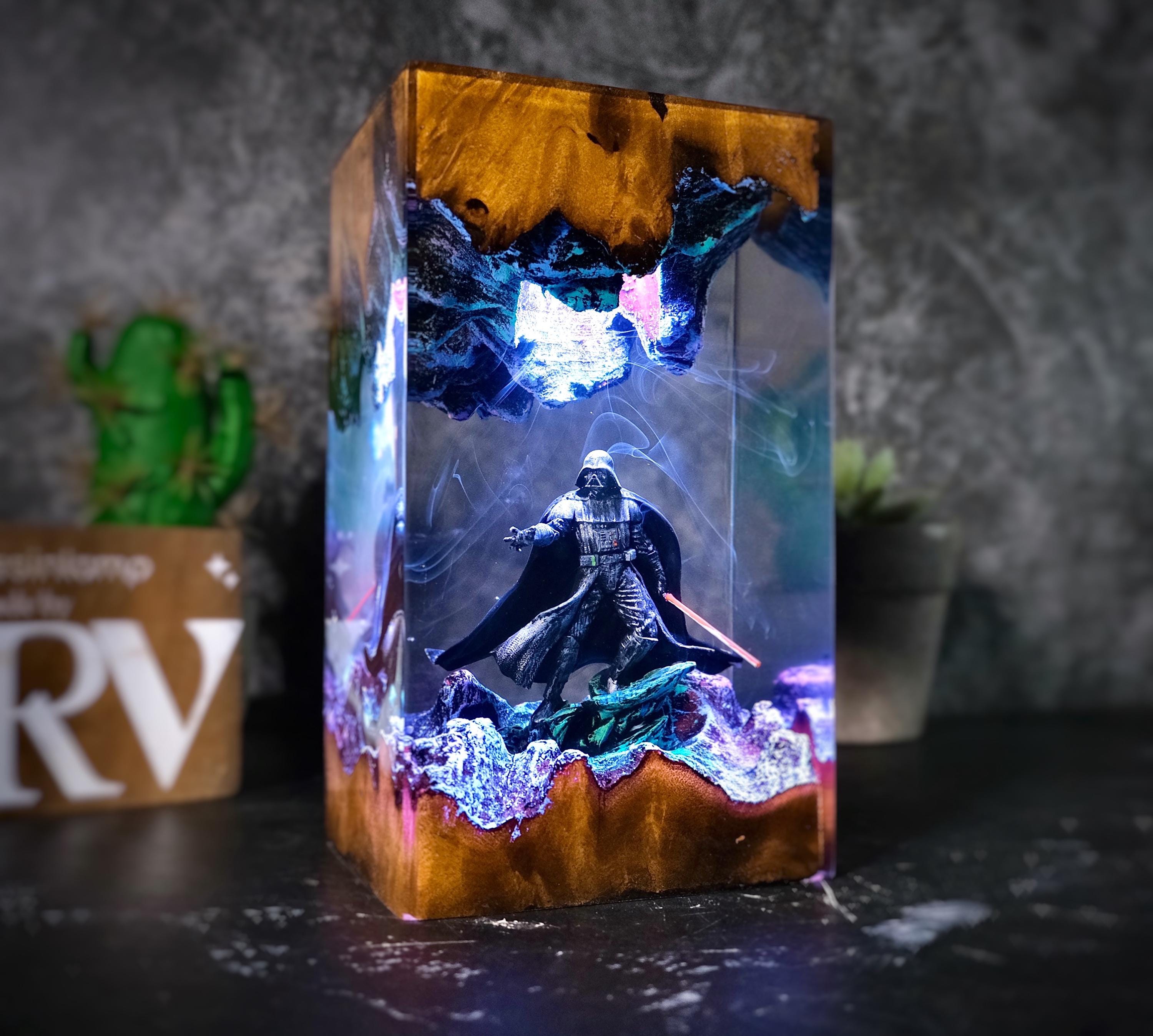 Dark Tyrant Diorama Lamp, Galaxy Wars, Resin Desk Decor, Home Decor Night Light, Epoxy art, Gift idea Christmas, gift for him