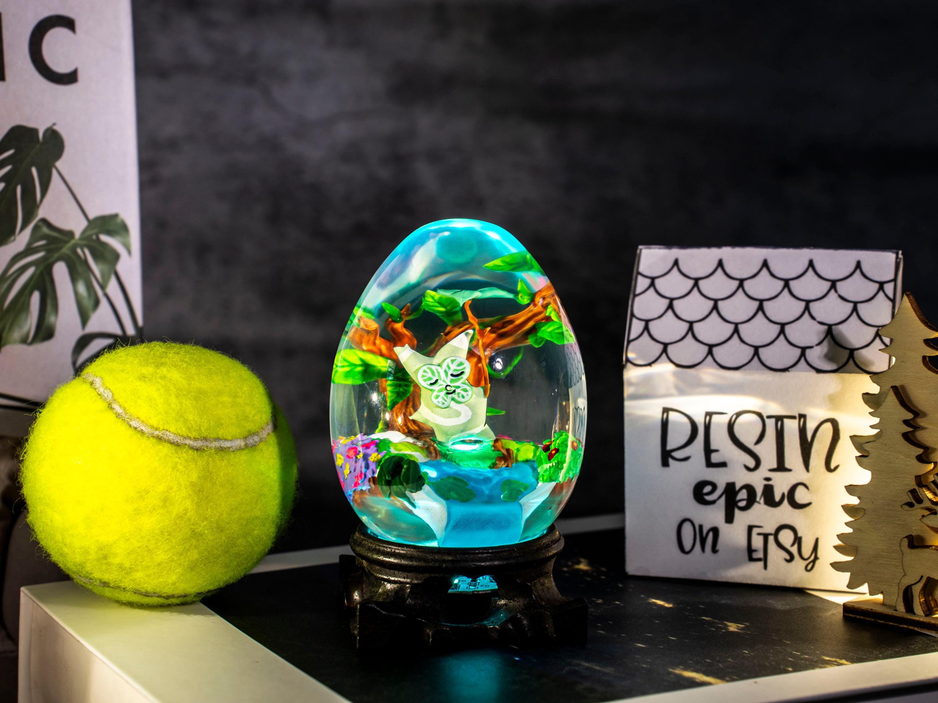 Custom KOROK Resin Lamp Egg, Custom Epoxy Resin Art Lamp, Korok Night Light, Valantine gift for him