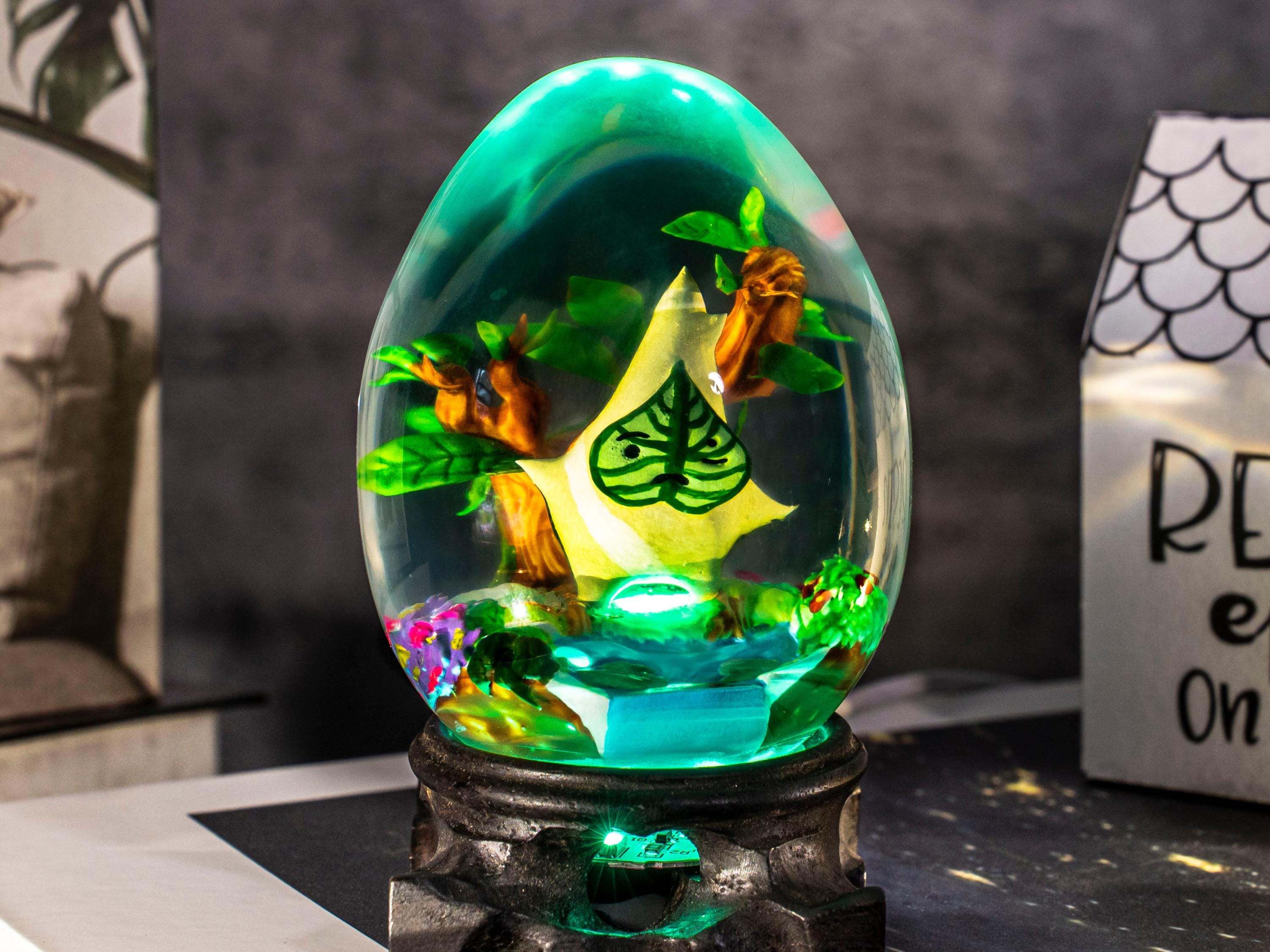 Custom KOROK Resin Lamp Egg, Custom Epoxy Resin Art Lamp, Korok Night Light, Valantine gift for him