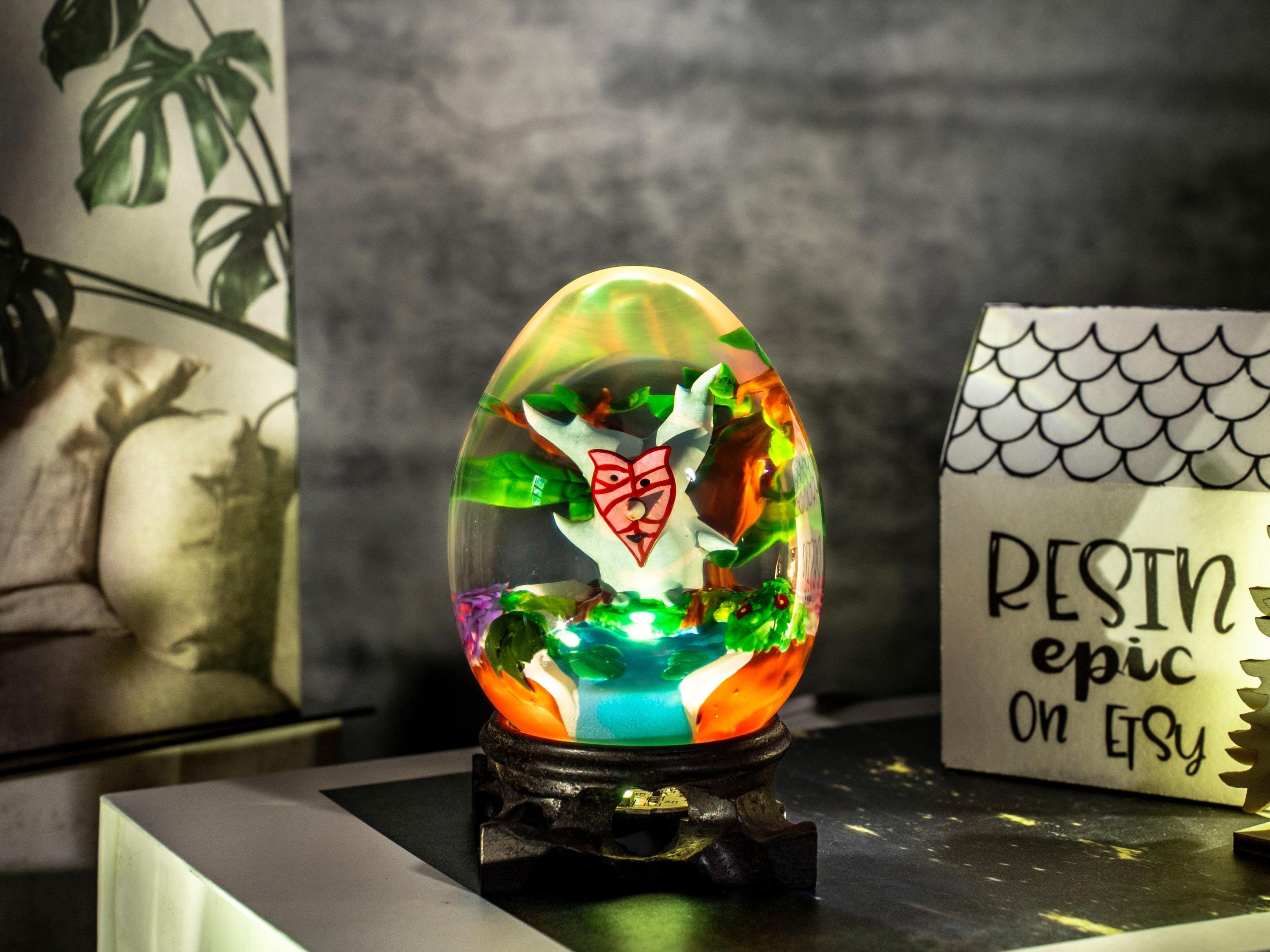 Custom KOROK Resin Lamp Egg, Custom Epoxy Resin Art Lamp, Korok Night Light, Valantine gift for him