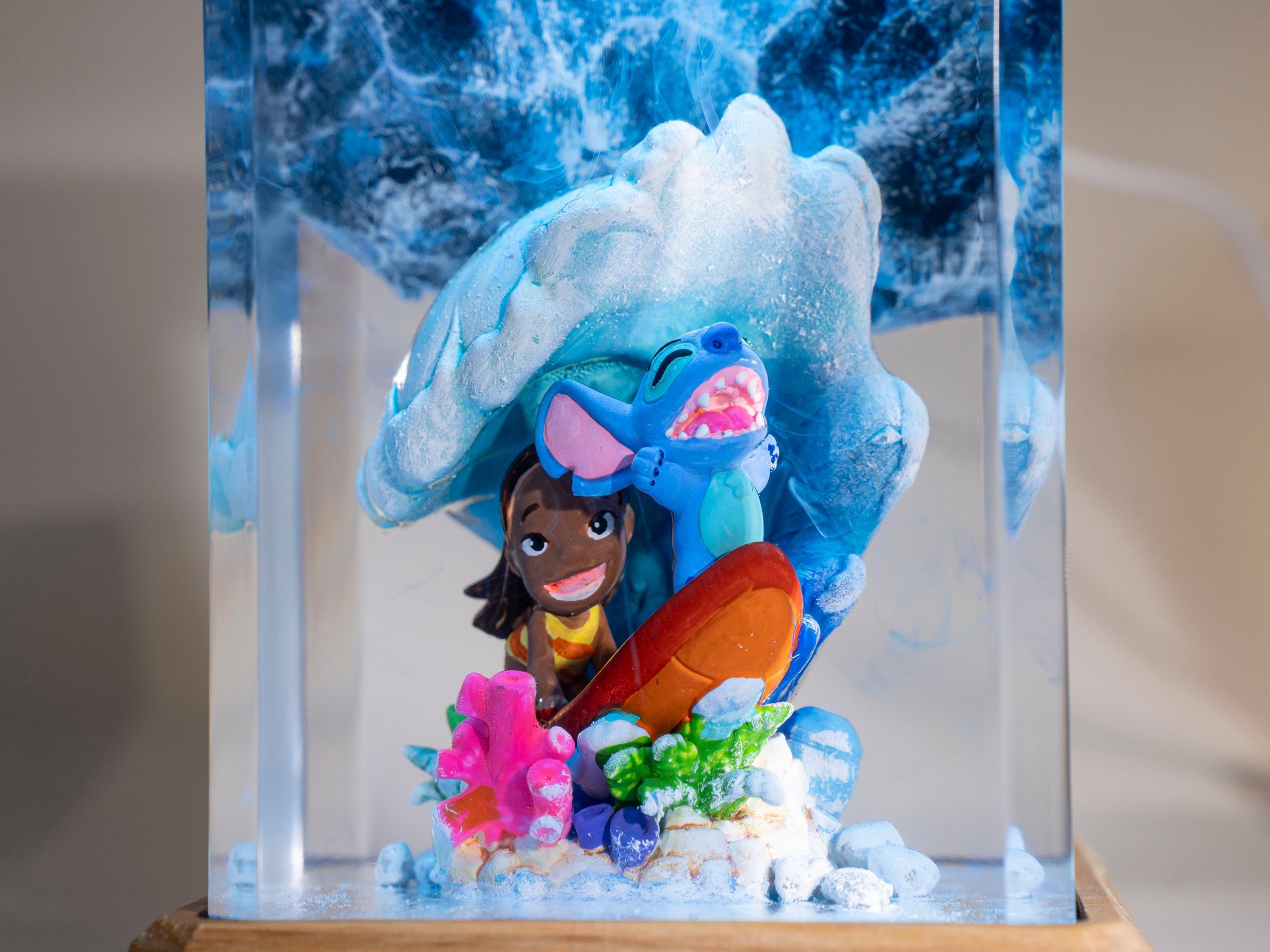 Stitch Resin Night Light – Blue Koala resin lamp, Custom Gift for Kids & Mother, Stitch and Lilo gift
