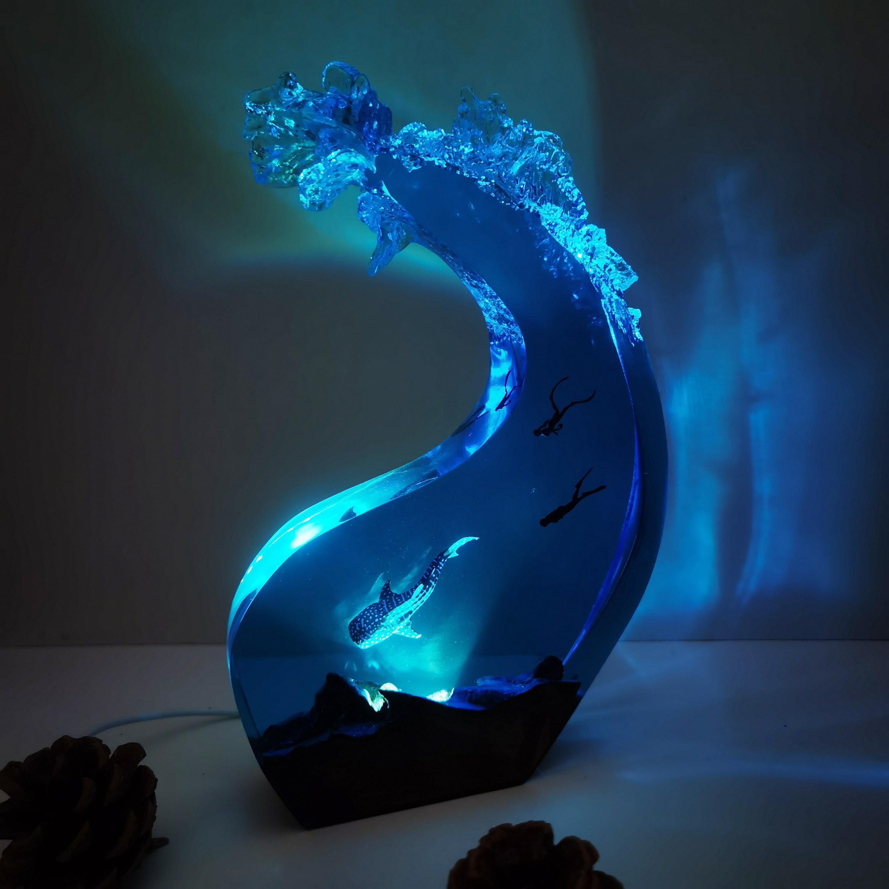 Whale Shark Art Lamp, Personalized Handicraft Diver Ornaments, Best Friend Gift, Unique Decoration, Dad Gift, Christmas Gift