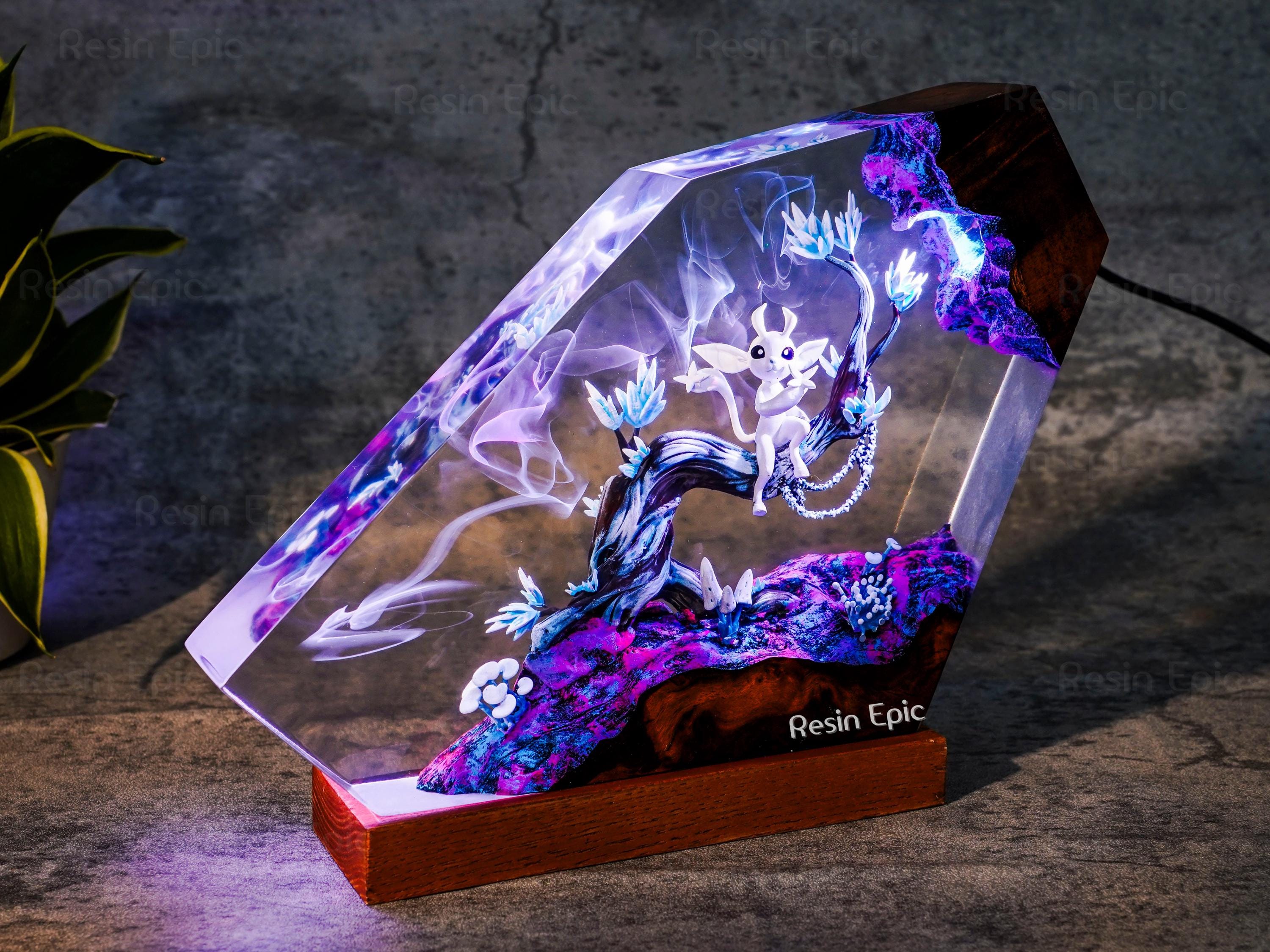 Custom Ori Resin Lamp – Ori and the Blind Forest Night Light, Handmade Epoxy Diorama Fantasy gifts, mothet's day