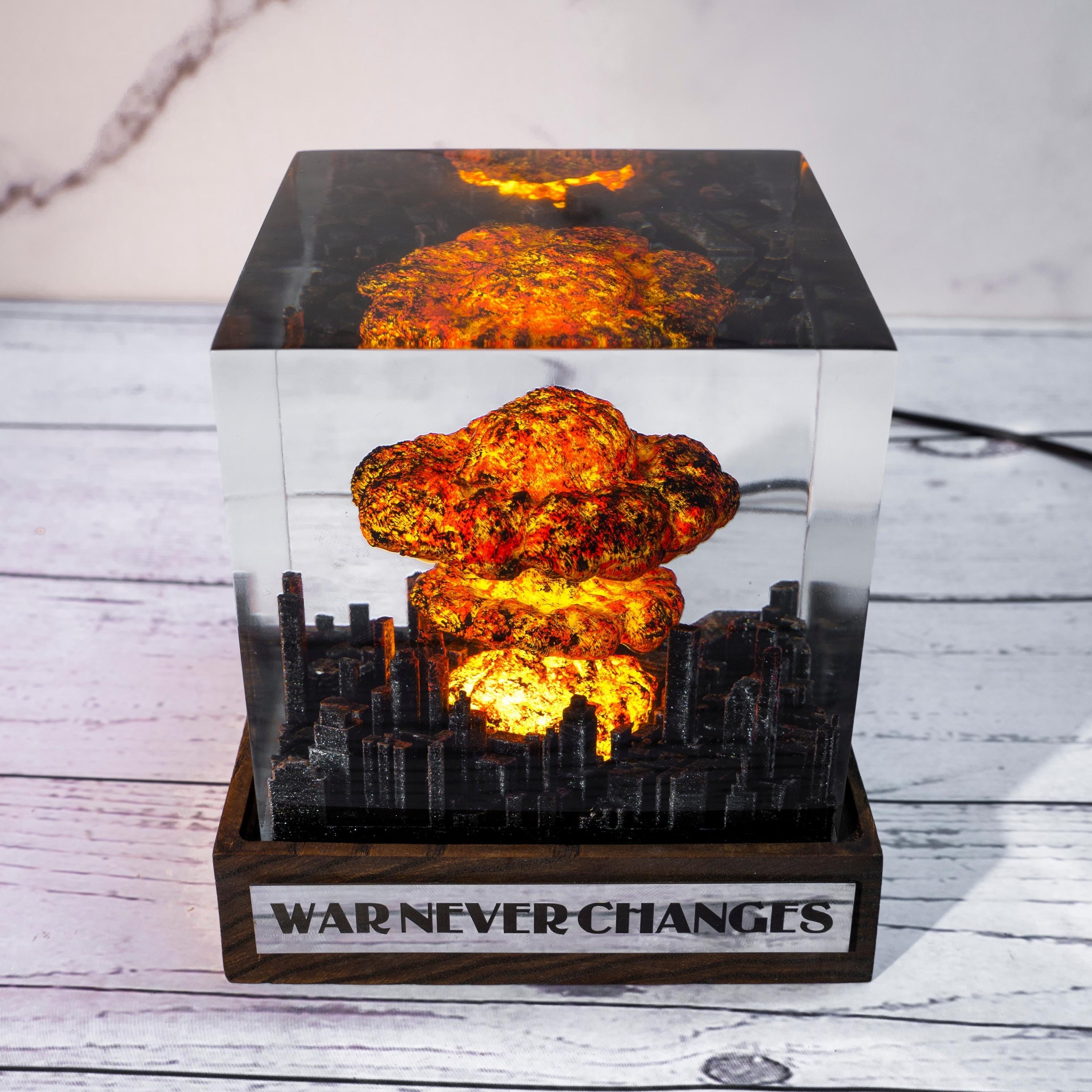 Explosion Resin diorama- nuke bomb fallout 4, Atomic bomb diorama, Storm Cloud Lamp, Nuclear Bomb Explosion Resin Lamp, Fallout Inspired