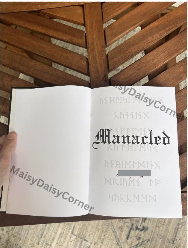 Manacled Book Entire Novel Sprayed Edges Special Edition