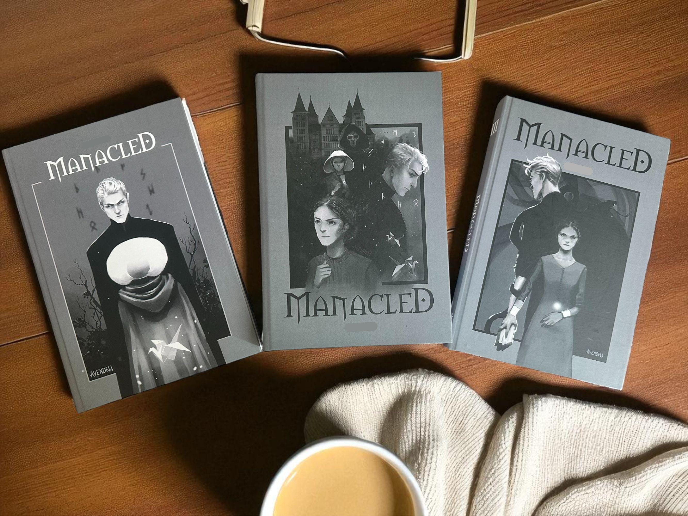 Manacled Book Set 3 Volume Hardcover Handbound Edition Collector’s Gift for Readers