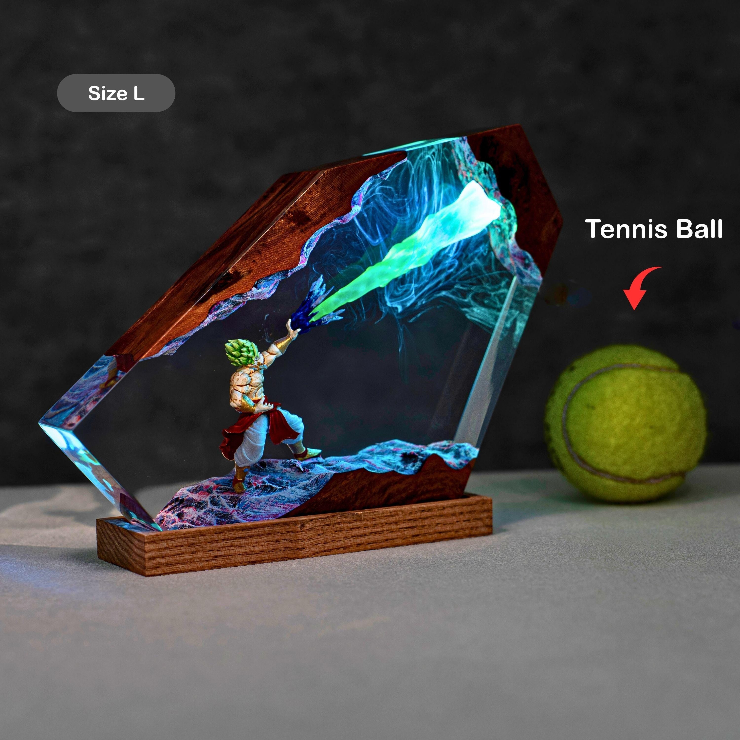 Handcrafted Anime Resin Night Light - Japanese anime Epoxy Lamp, Dragon ball Majin Son, goku and vegeta