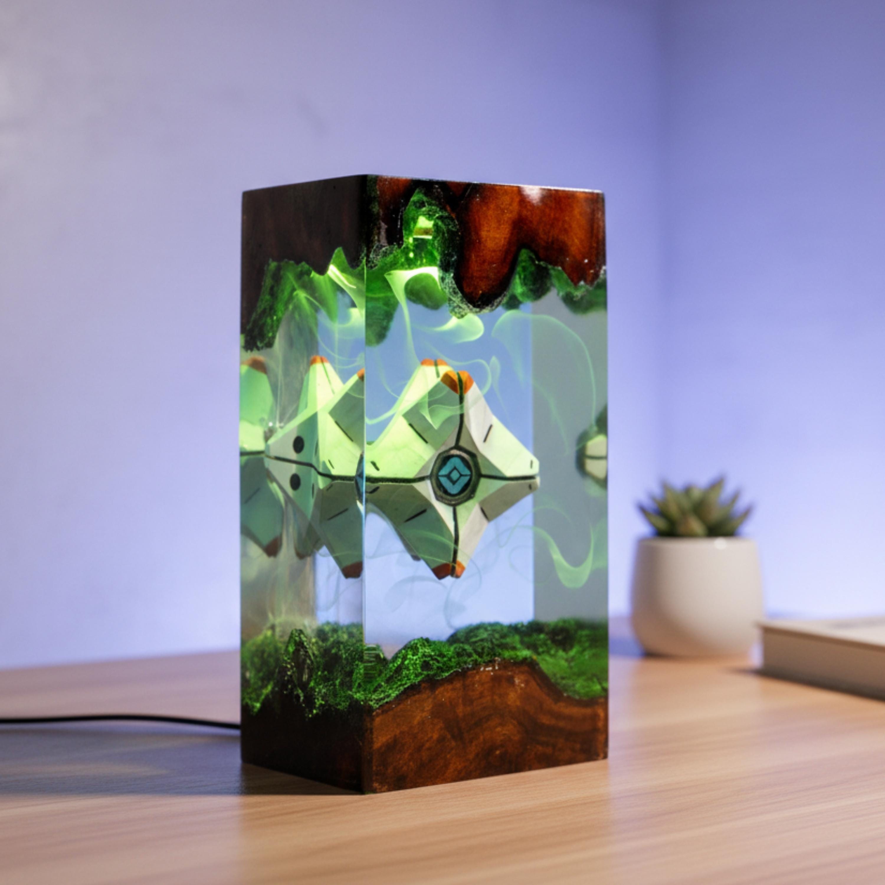 Des.tiny 2 night light, Custom anime Night Lamp, Handmade Resin Wood Lamp, christmas gift ideas for him
