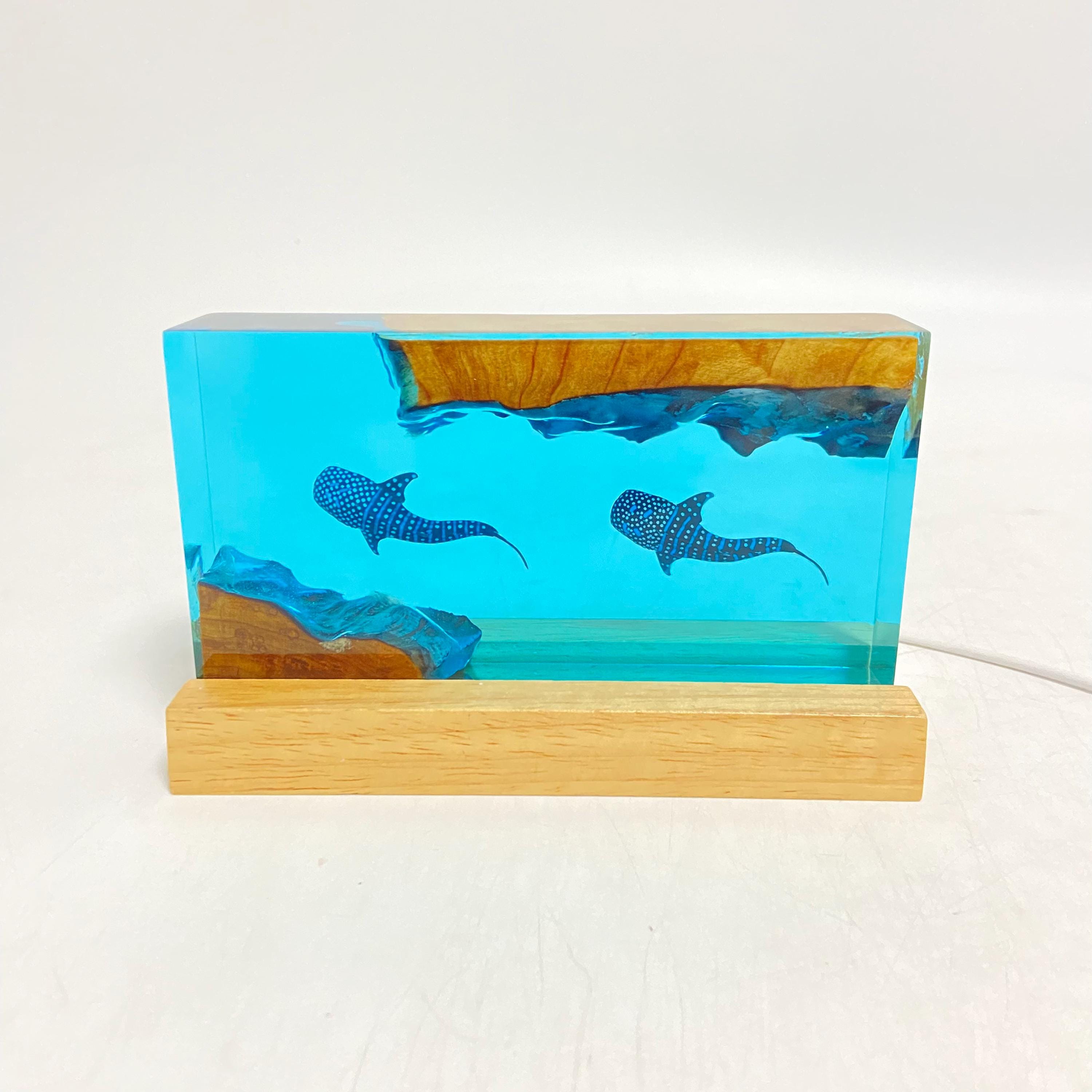 Whale Shark Cube Resin Lamp, Handmade Ornament, Diver Art Craft, ocean art, Best Friend Gift, Unique Decor, Gift for Kids, Christmas gifts