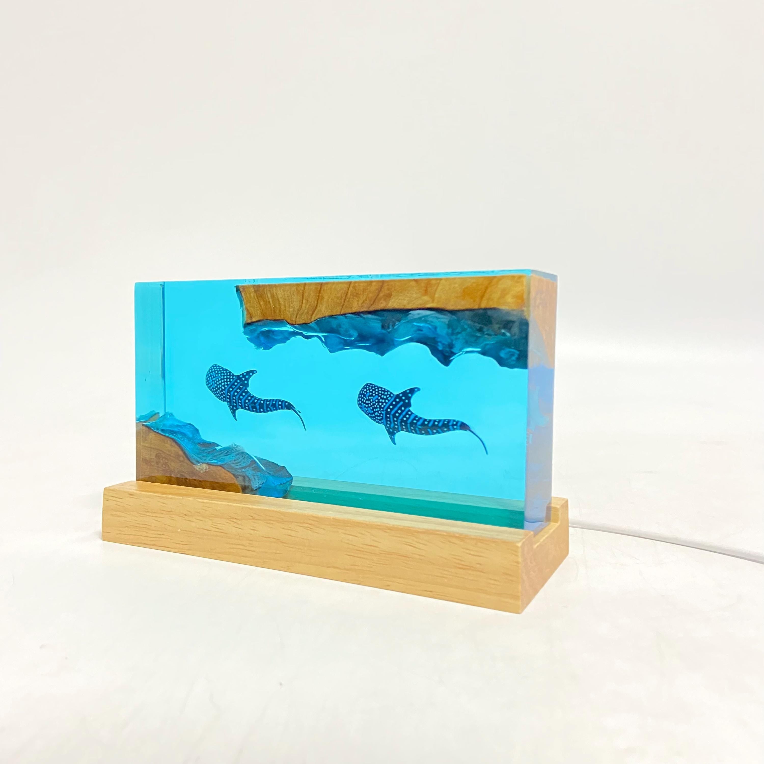 Whale Shark Cube Resin Lamp, Handmade Ornament, Diver Art Craft, ocean art, Best Friend Gift, Unique Decor, Gift for Kids, Christmas gifts