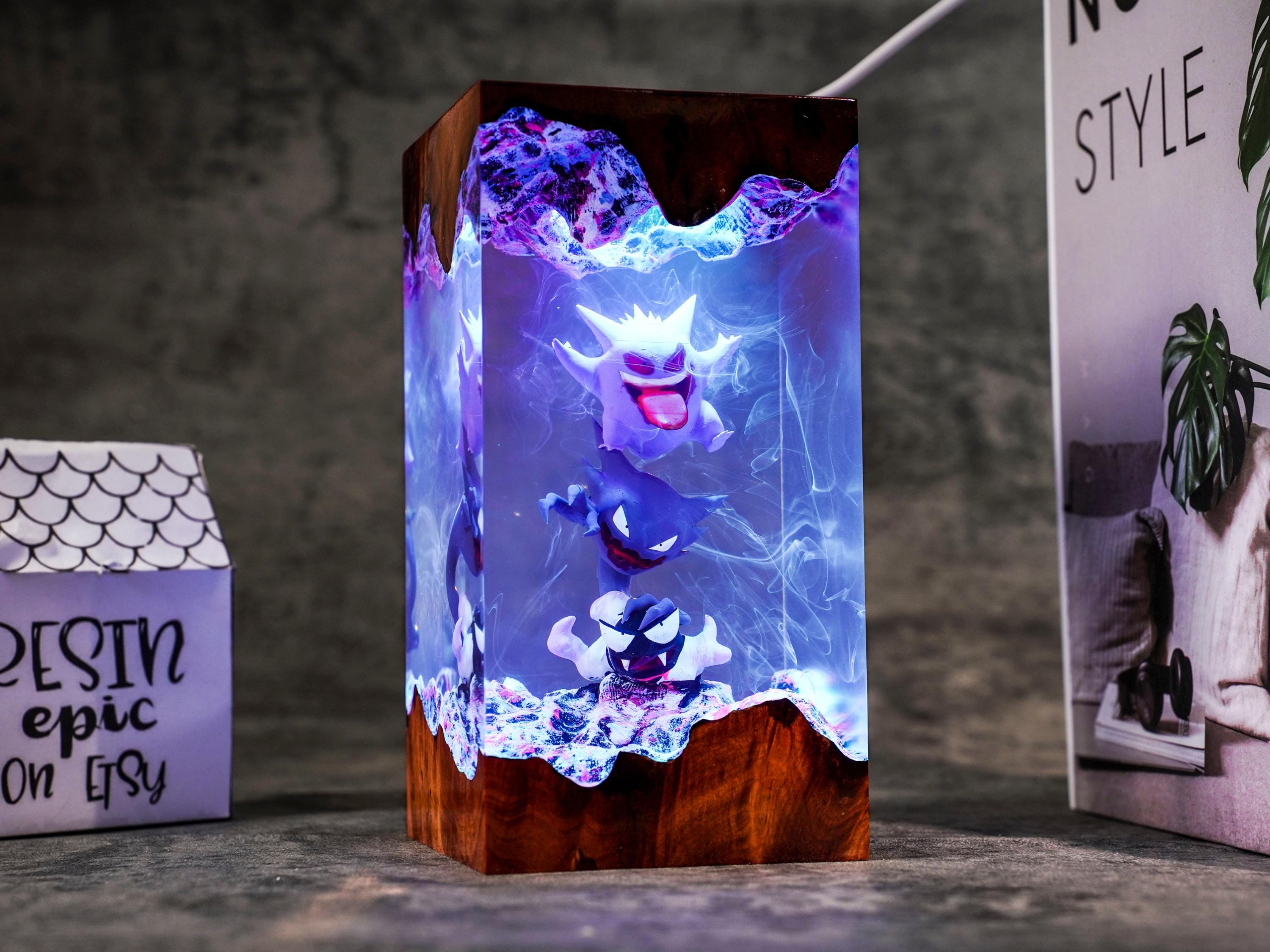 Eevee Evolution Resin Lamp, Unique Epoxy Lamp for Kid, custom night light, pokemon figure, mother's day gift ideas