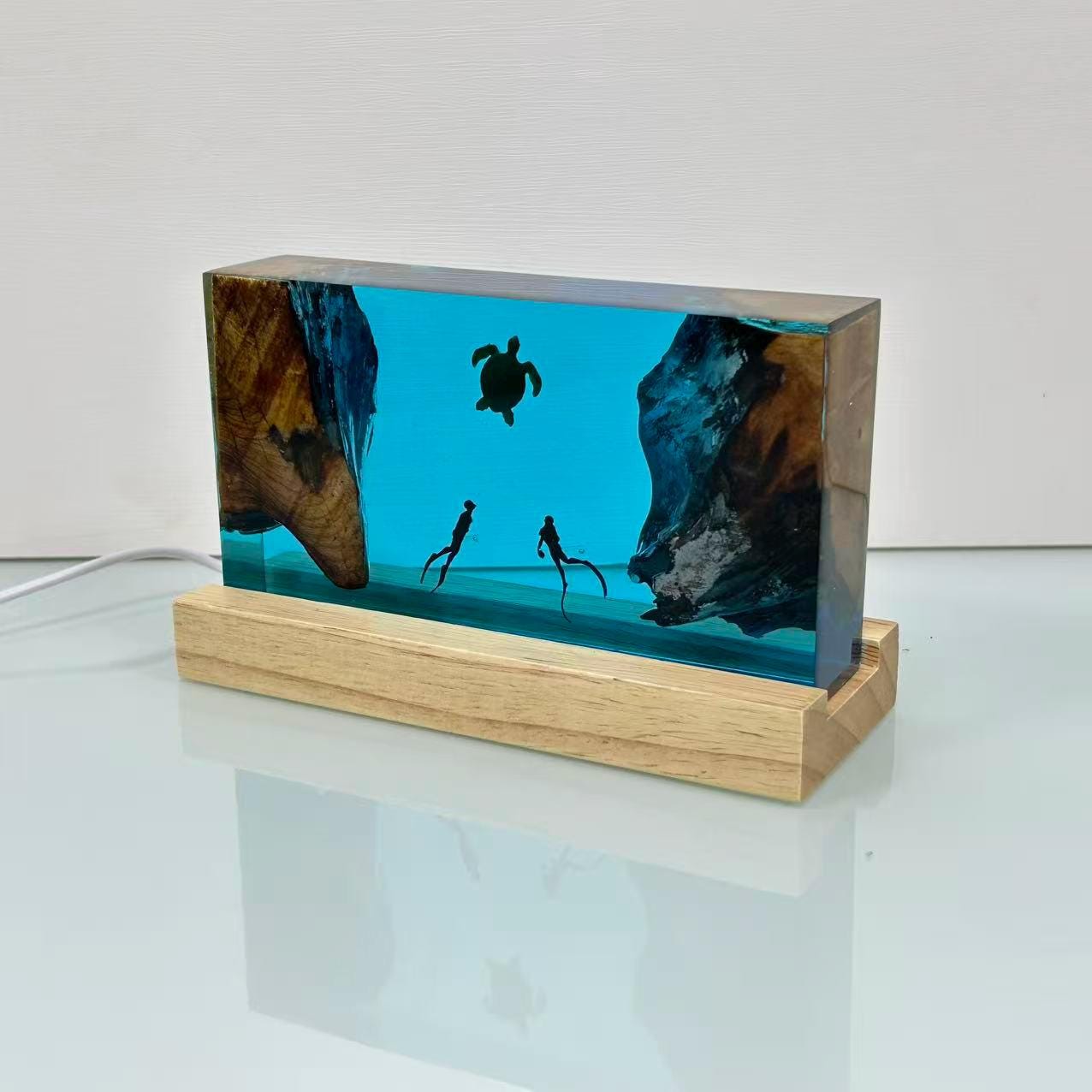 Diver Night Light, Personalized Entryway Decorations, Slightly Flawed Resin Artwork, Halloween Gift, Christmas Gift