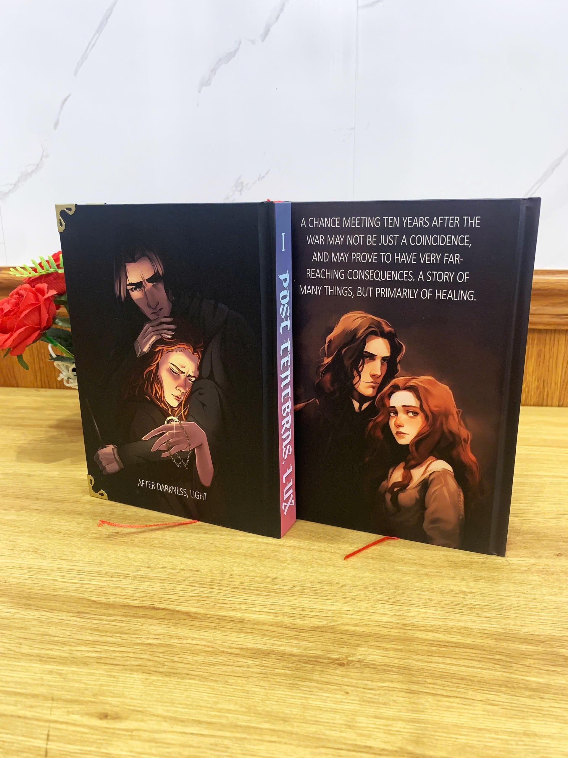 POST TENEBRAS LUX with 3-Volume Set: Hardcover Collection, Illustrated Romantic Dramione Fanfiction, Couple Cover