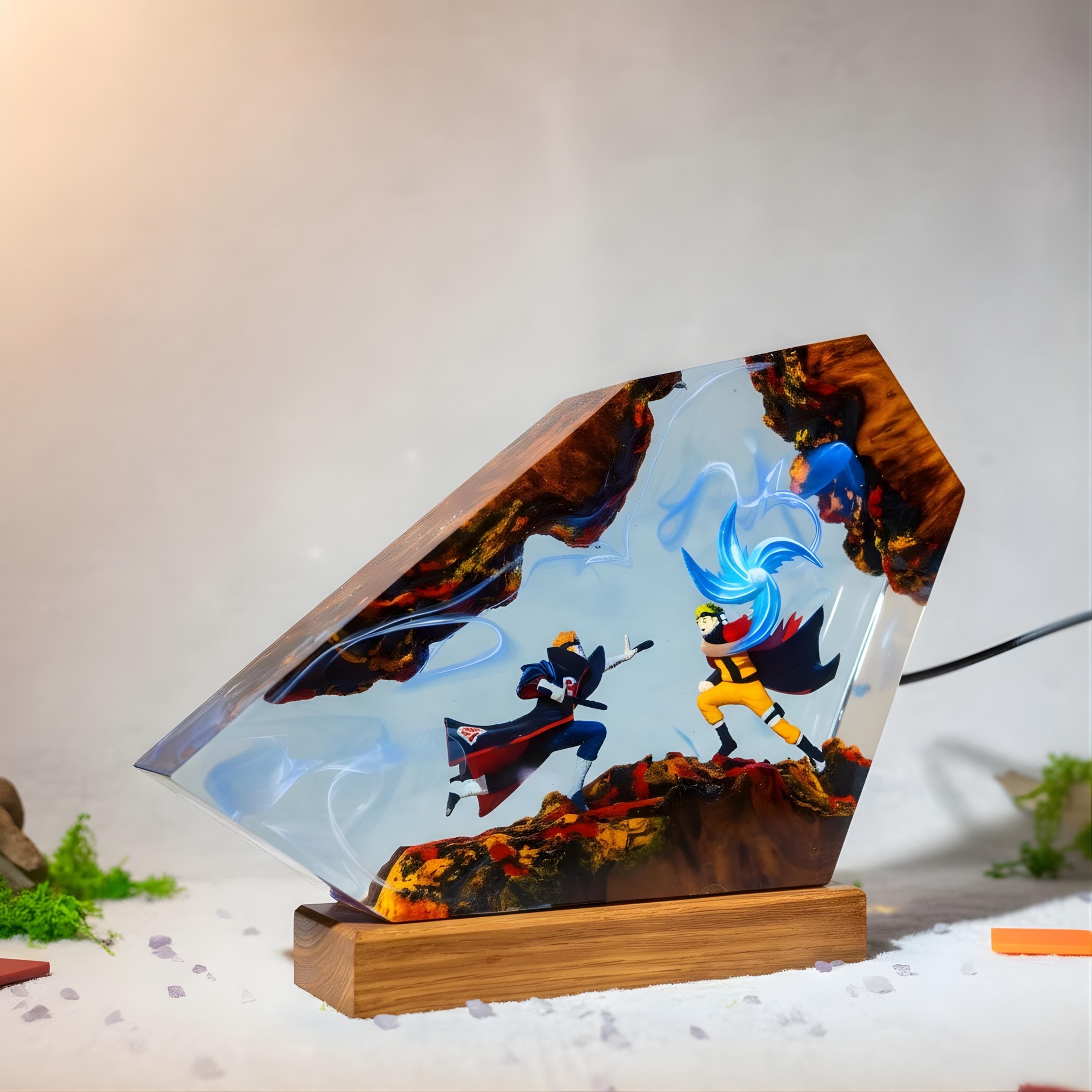 Dragon ball Majin Son goku and vegeta resin night light, anime resin lamp, playroom decore for him, Unique Gift for Anime Lovers