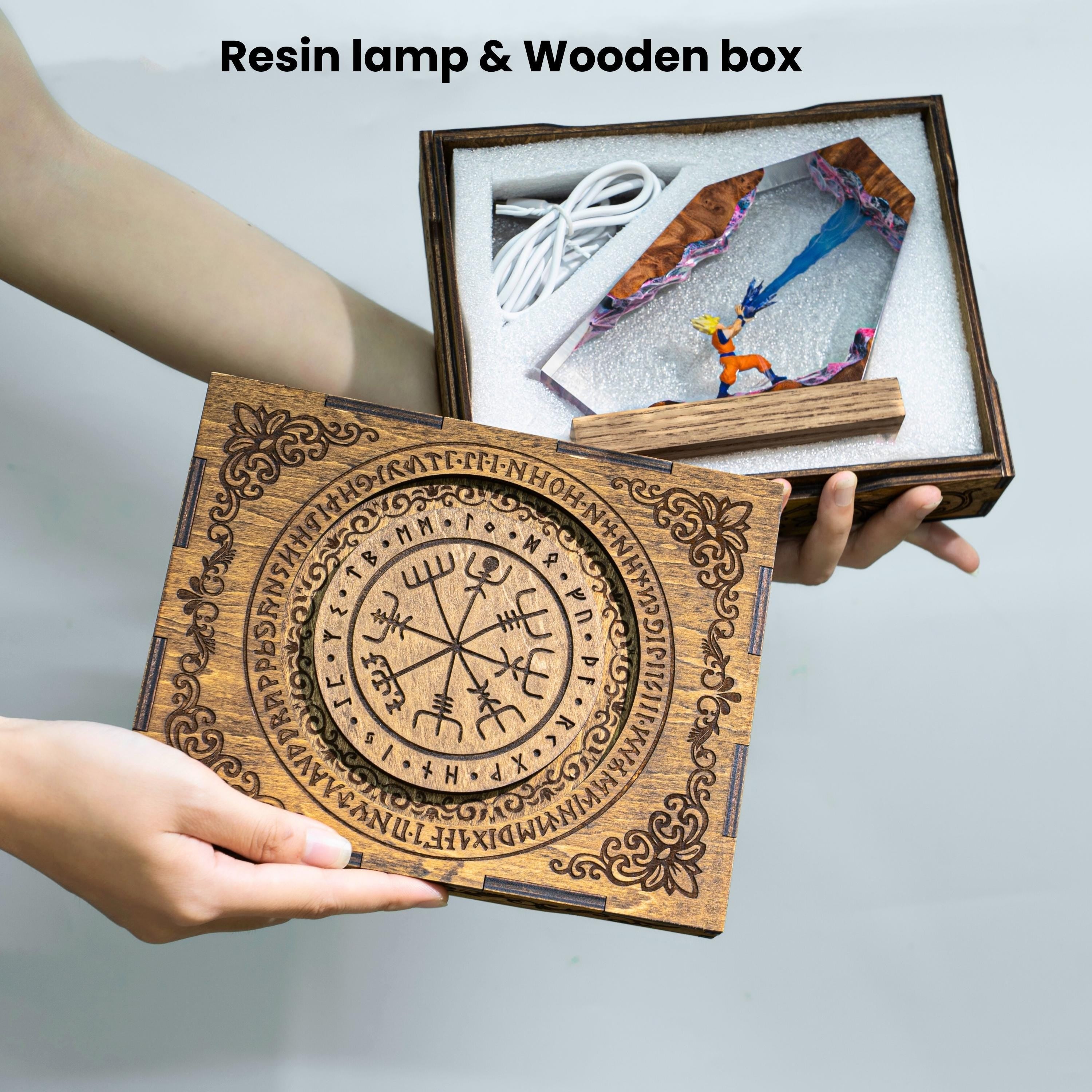 Dragon ball Majin Son goku and vegeta resin night light, anime resin lamp, playroom decore for him, Unique Gift for Anime Lovers