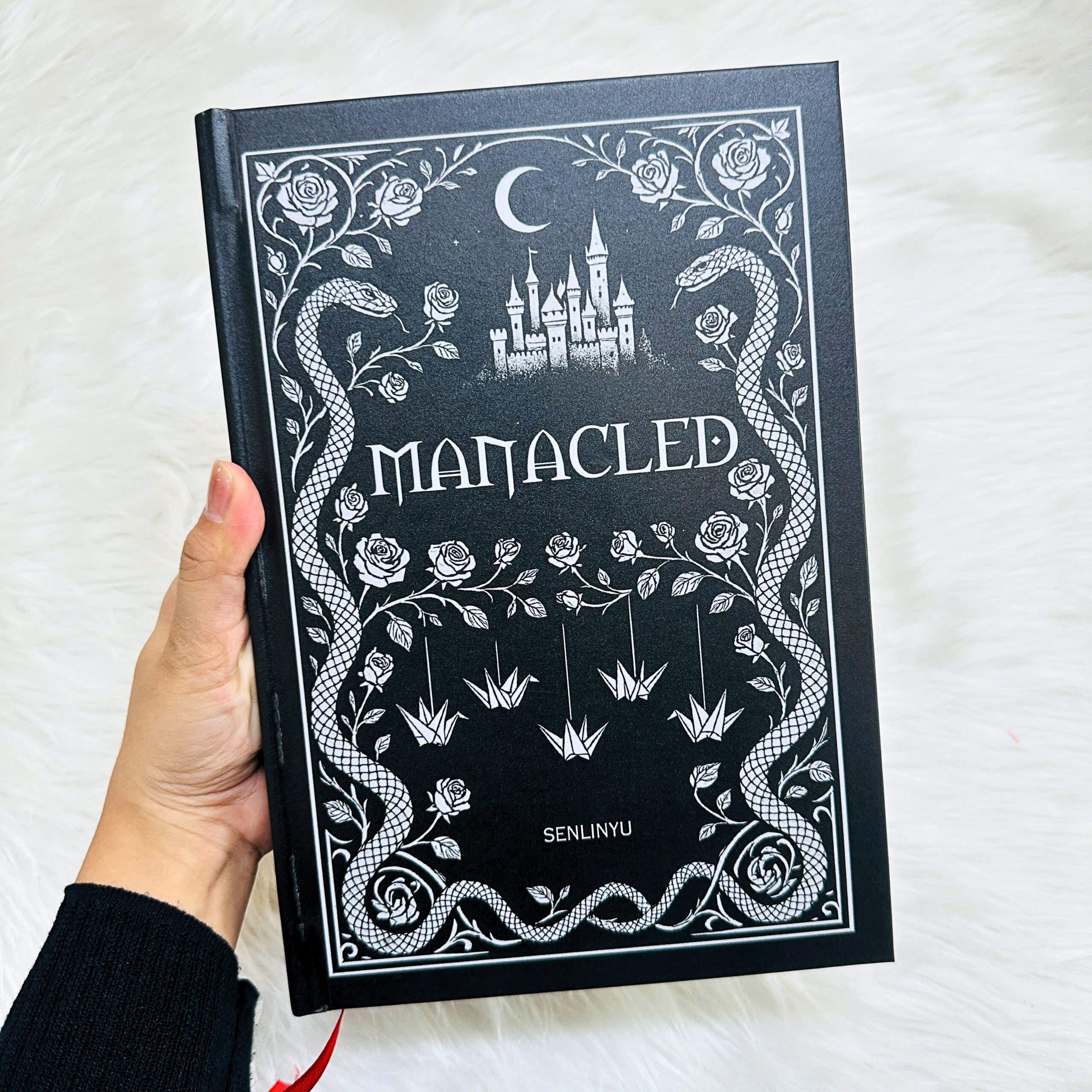 Manacled Illustrated Hardcover Book – Collector Edition Novel | Handmade Rebound Dark Romance | Art Prints & Bookmark Set