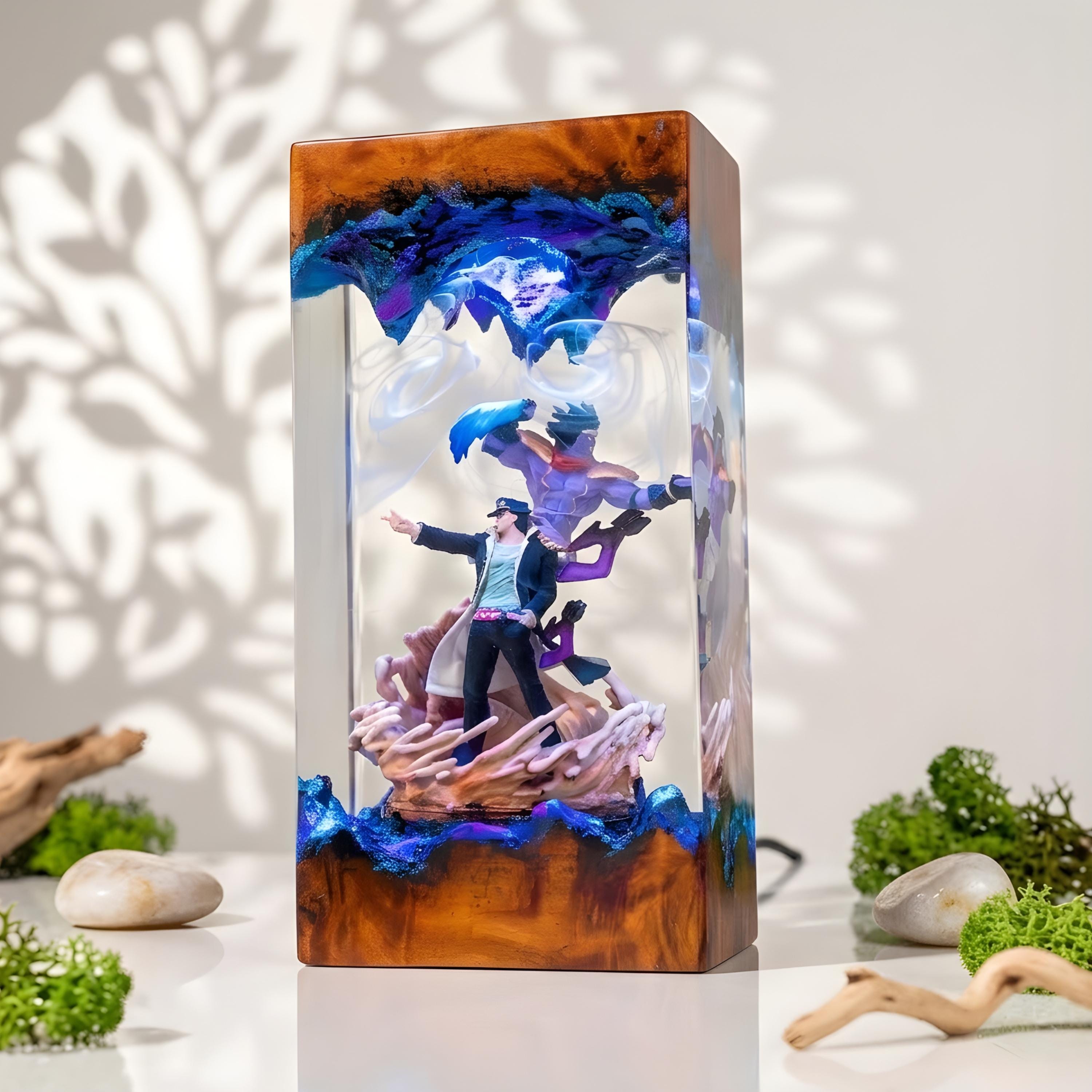 Gojo Satoru resin night light, Jujutsu Kaisen-Inspired Collectible, Otaku Room Decor Gift, Jotaro Kujo Resin Lamp, JoJo Anime Night Light