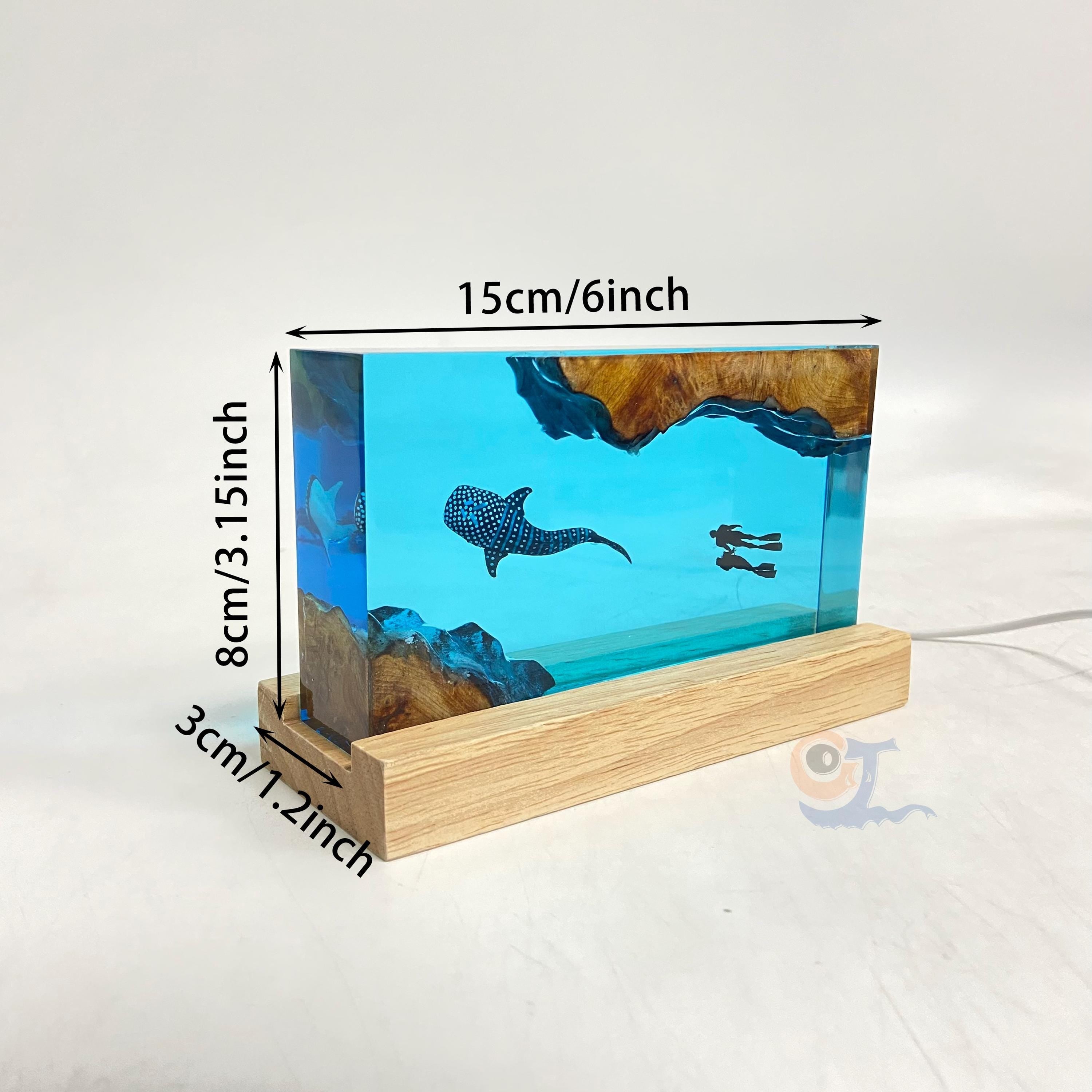 Whale Shark Cube Resin Lamp, Home Decor, Personalized Gifts, Halloween Gifts, Christmas Gifts, Handmade Gifts for Kids, Divers Crafts