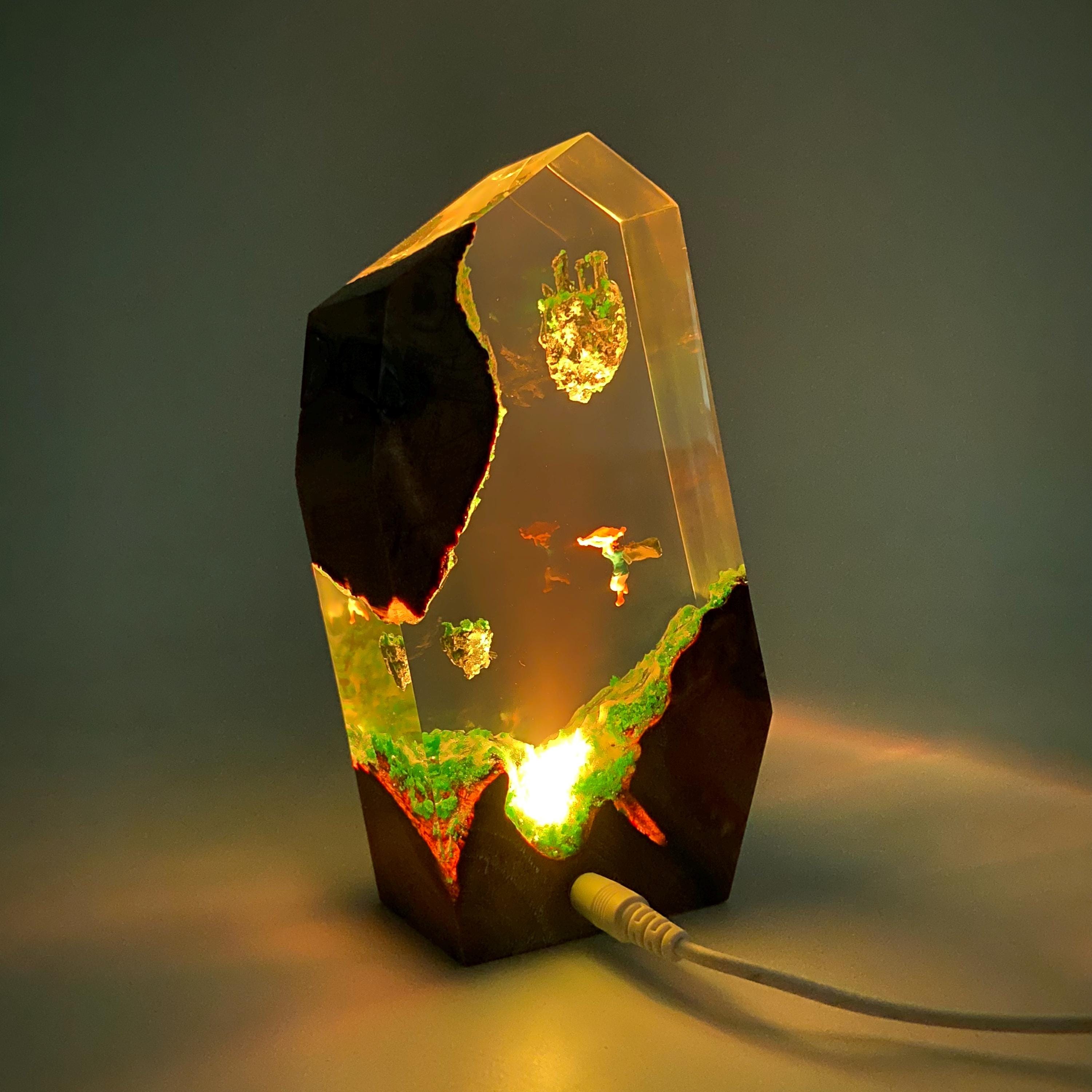 TLOZ Sky Islands Resin Wood Night Light, Gamer's Desk Decor Gift, TLOZ TOTK Fan Collectible, Christmas gifts, Perfect Gift for husband