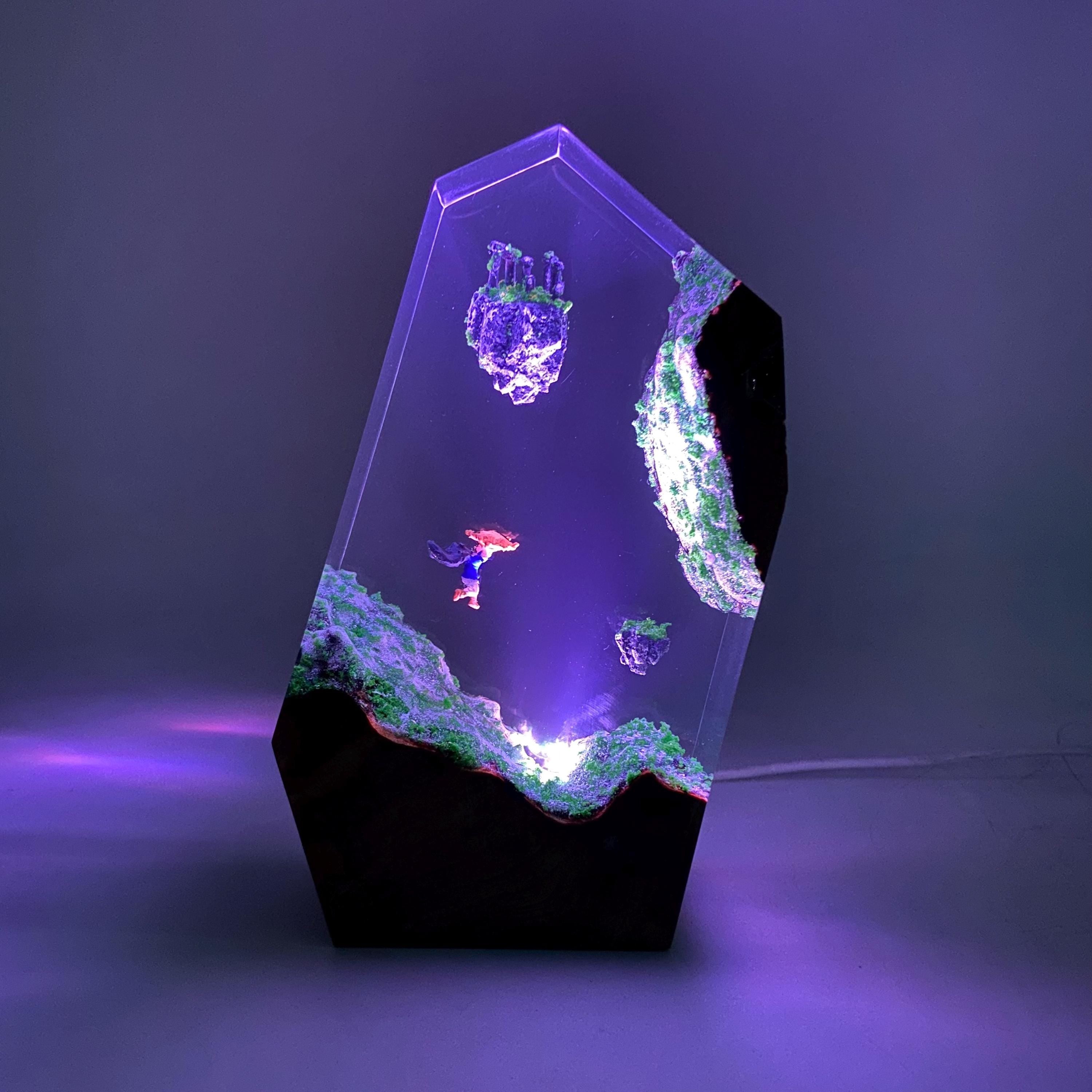 TLOZ Sky Islands Resin Wood Night Light, Gamer's Desk Decor Gift, TLOZ TOTK Fan Collectible, Christmas gifts, Perfect Gift for husband
