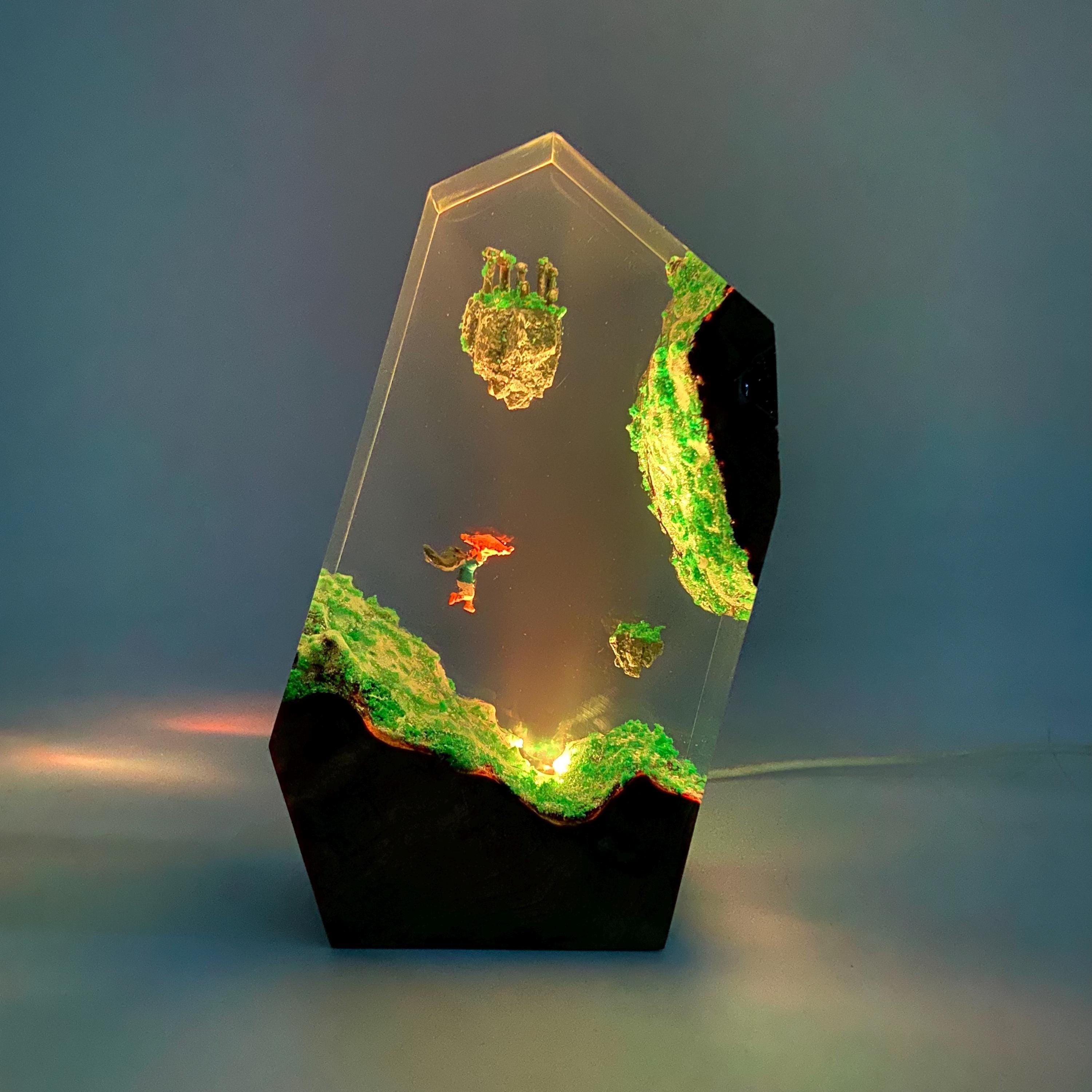 TLOZ Sky Islands Resin Wood Night Light, Gamer's Desk Decor Gift, TLOZ TOTK Fan Collectible, Christmas gifts, Perfect Gift for husband