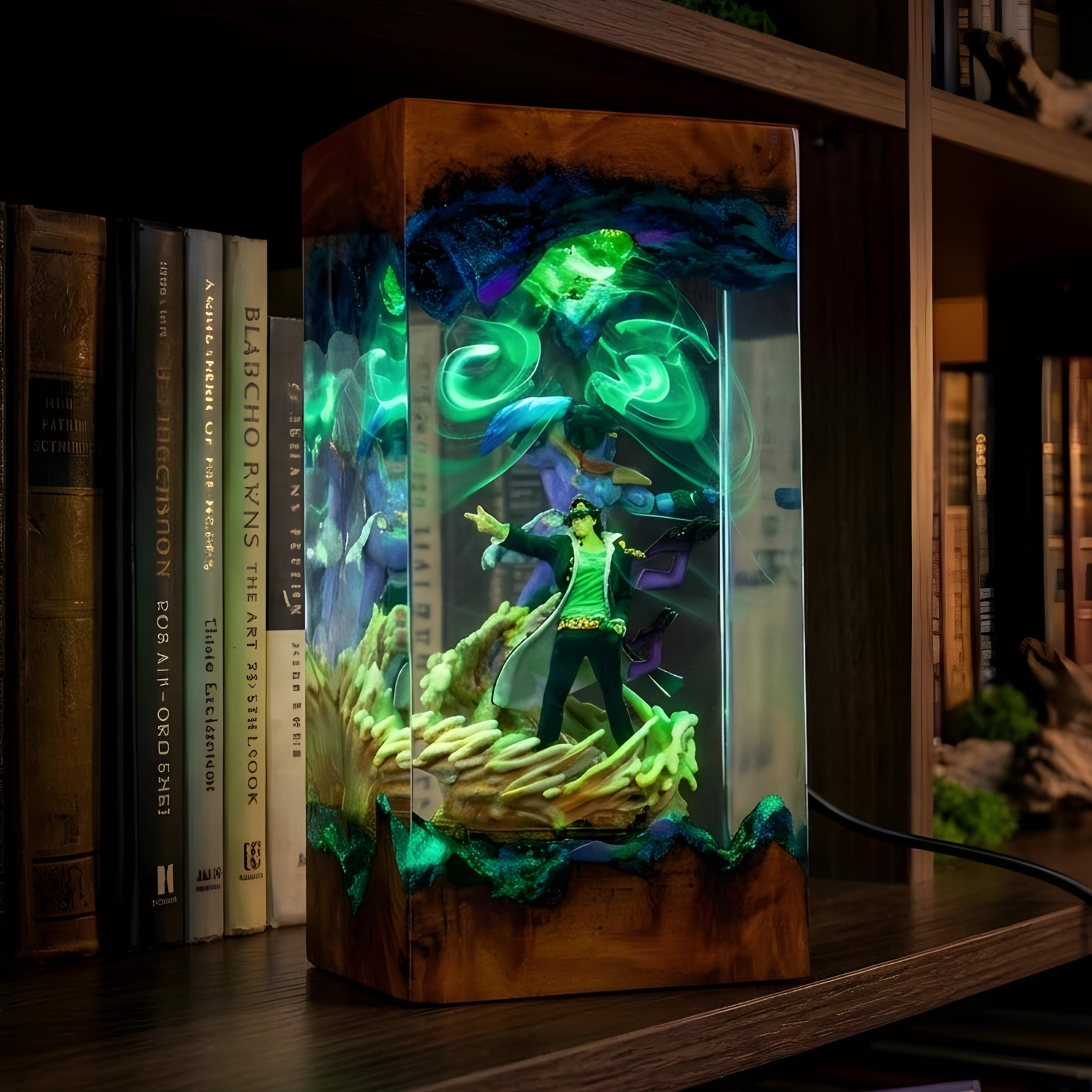 Gojo Satoru resin night light, Jujutsu Kaisen-Inspired Collectible, Otaku Room Decor Gift, Jotaro Kujo Resin Lamp, JoJo Anime Night Light