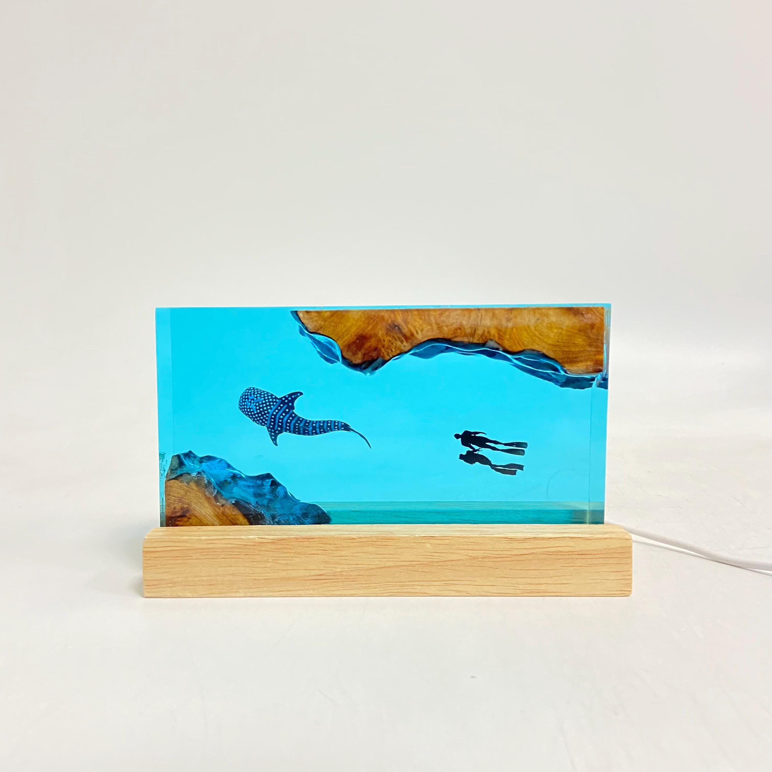 Whale Shark Cube Resin Lamp, Home Decor, Personalized Gifts, Halloween Gifts, Christmas Gifts, Handmade Gifts for Kids, Divers Crafts