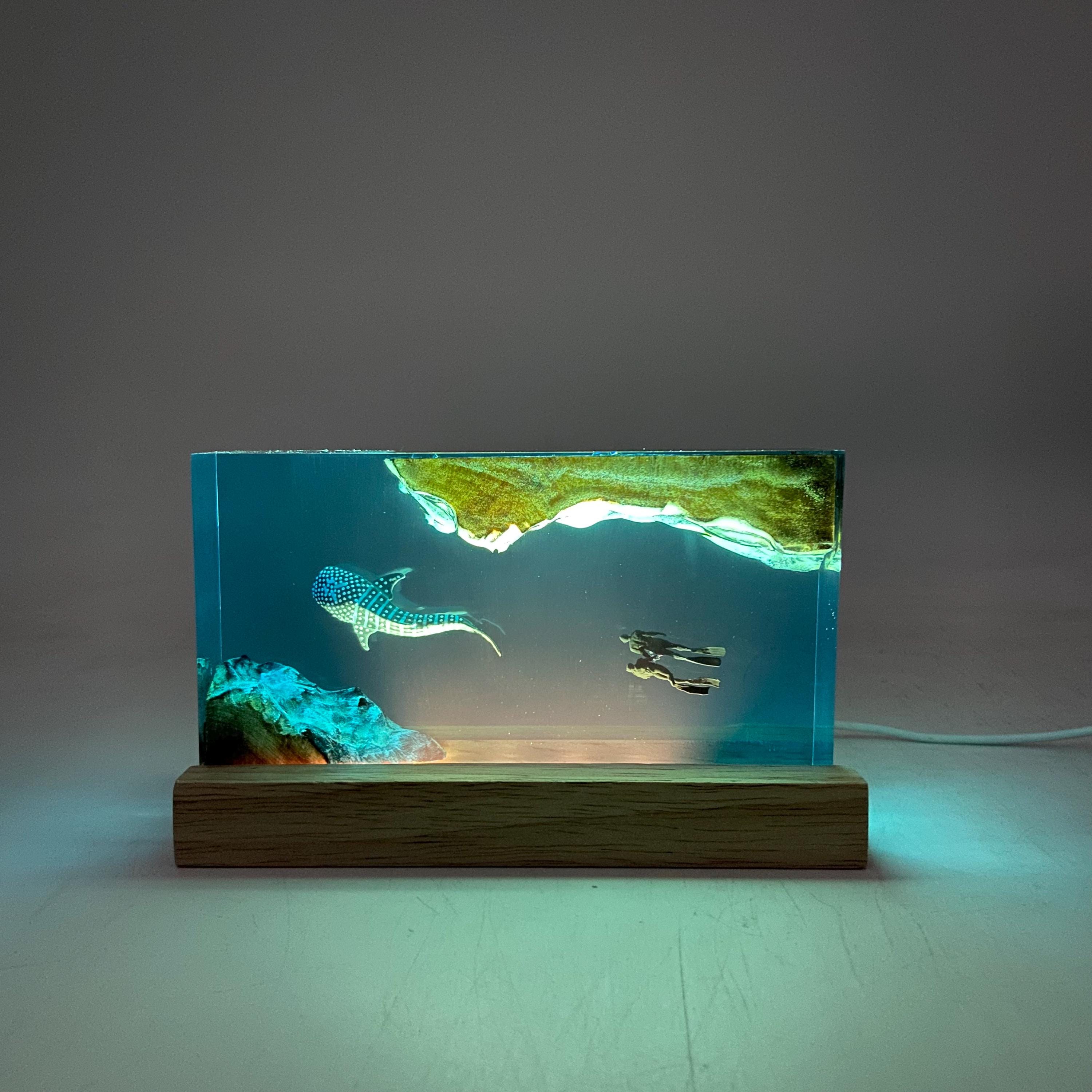 Whale Shark Cube Resin Lamp, Home Decor, Personalized Gifts, Halloween Gifts, Christmas Gifts, Handmade Gifts for Kids, Divers Crafts