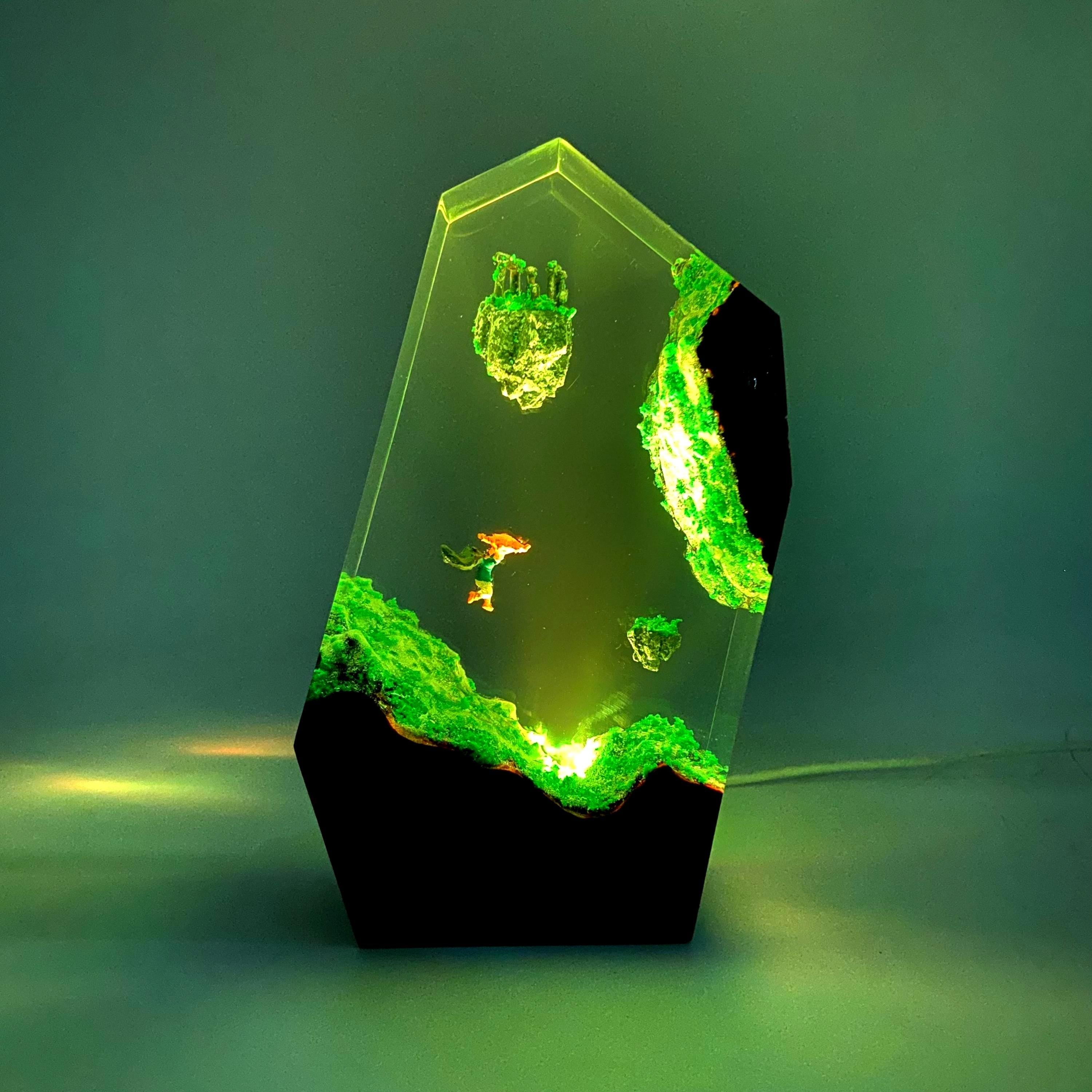 TLOZ Sky Islands Resin Wood Night Light, Gamer's Desk Decor Gift, TLOZ TOTK Fan Collectible, Christmas gifts, Perfect Gift for husband