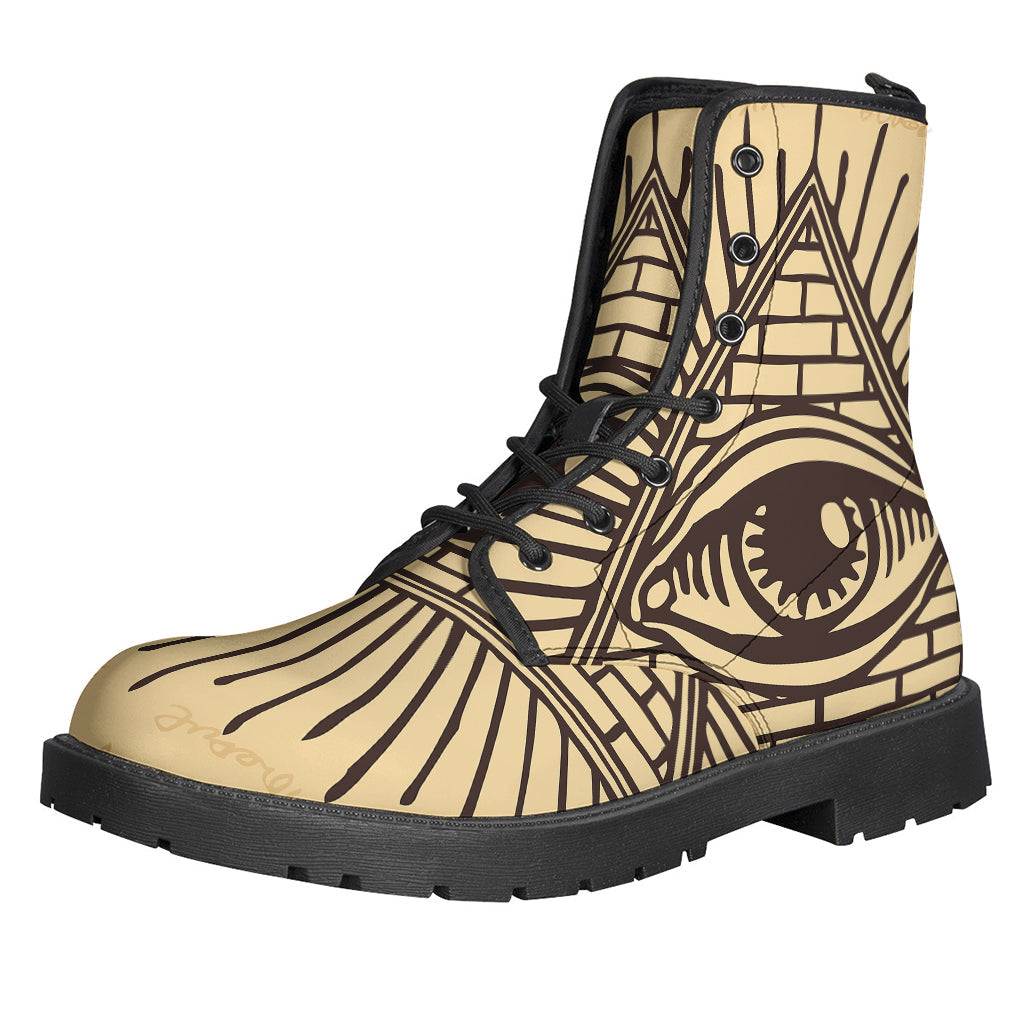 Stay Groovy in These Illuminati Eye Leather Lightweight Boots! - 1