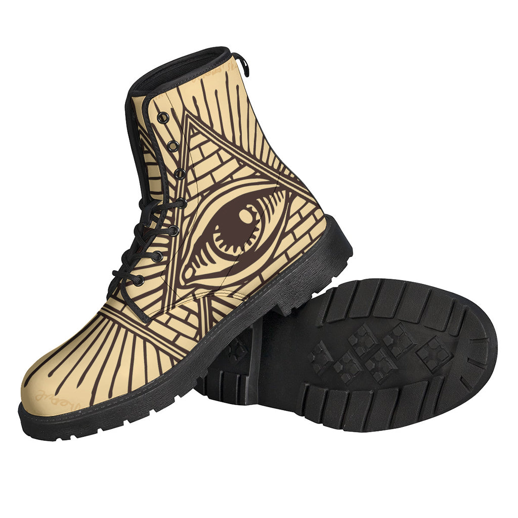 Stay Groovy in These Illuminati Eye Leather Lightweight Boots! - 2