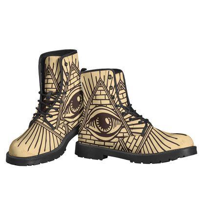 Stay Groovy in These Illuminati Eye Leather Lightweight Boots! - 3