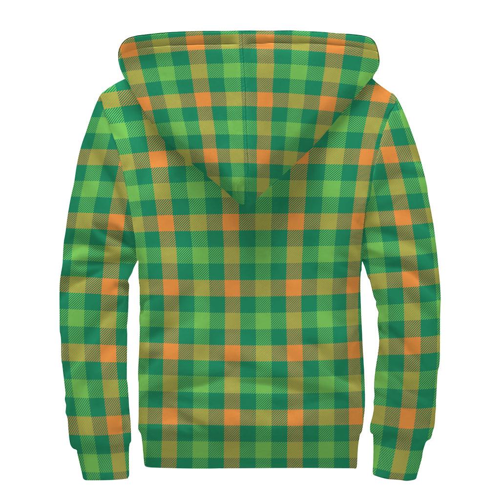 Cozy Vibes: Trendy Irish Buffalo Check Sherpa Lined Hoodie for Groovy Hippies - 2