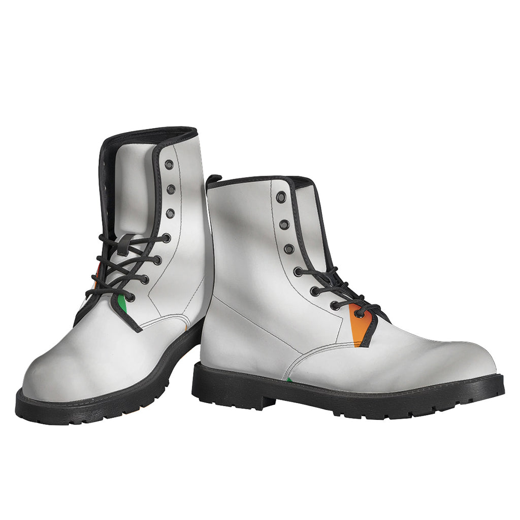 Get Groovy with Our Irish Flag Print Leather Boots for Hippies - 3