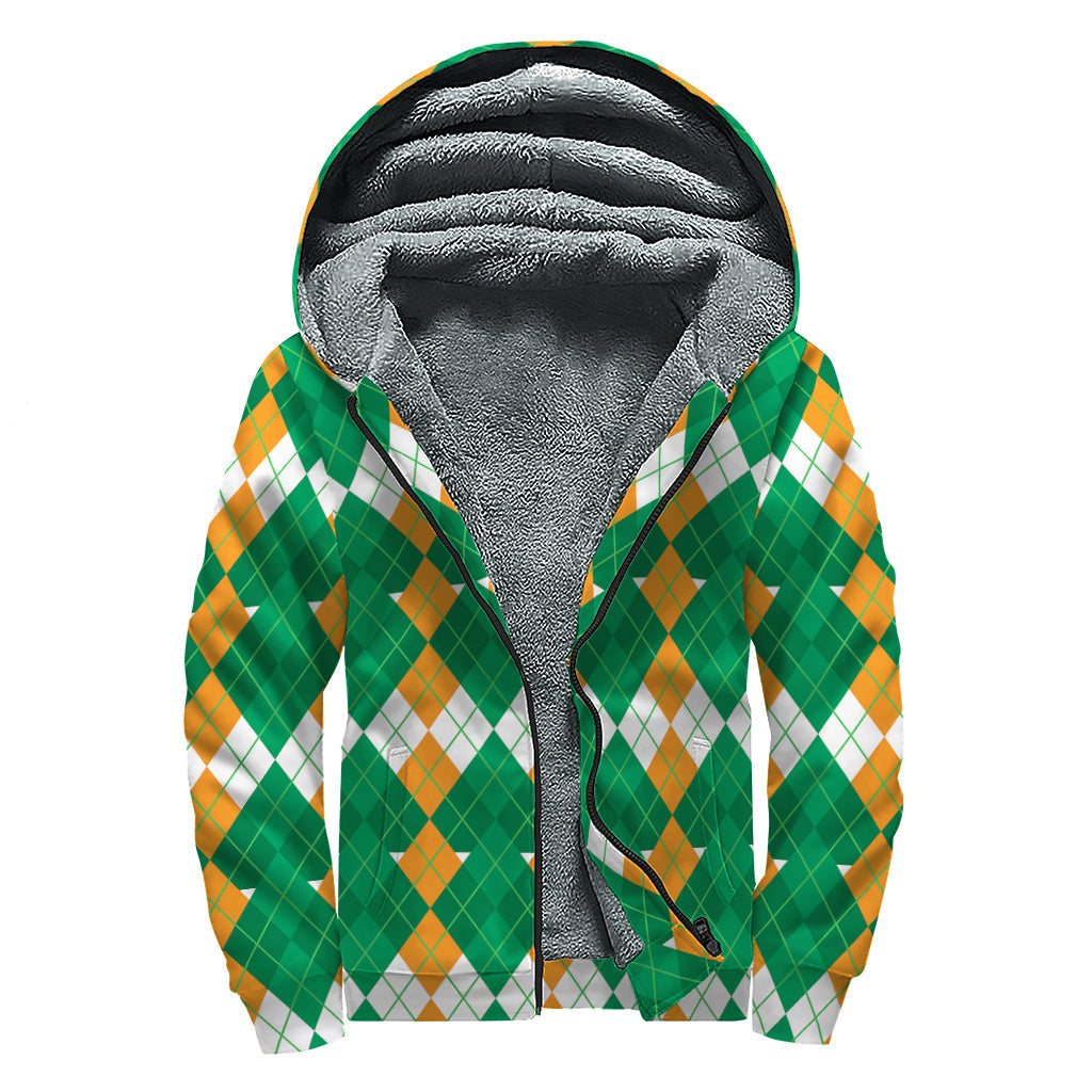 Groovy Irish-Themed Sherpa Lined Zip Up Hoodie for Bohemian Souls - 1