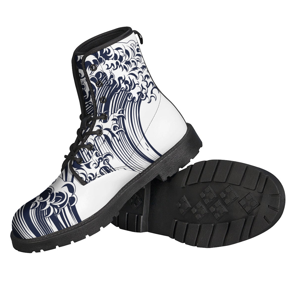 Kanagawa Wave Leather Boots: Embrace Your Inner Hippie Style - 2