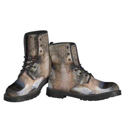 Groovy Jungle Wolf Print Leather Boots for the Peaceful Fashionistas - 3