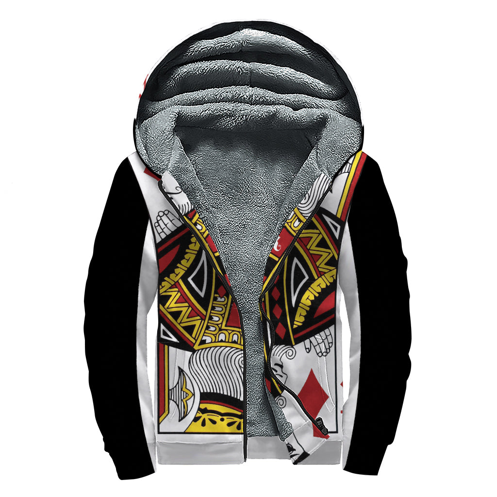 King of Diamonds Sherpa Lined Zip Up Hoodie: Embrace Your Inner Hippie Style - 1