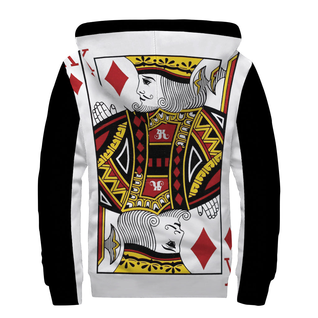 King of Diamonds Sherpa Lined Zip Up Hoodie: Embrace Your Inner Hippie Style - 2