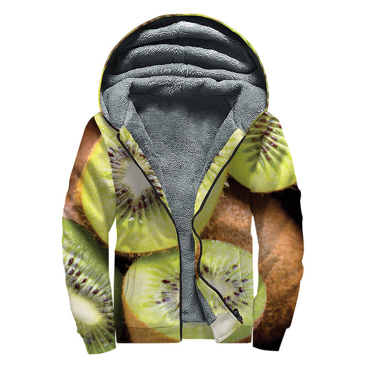 Kiwi Dreamin' Sherpa Lined Zip Up Hoodie - 1