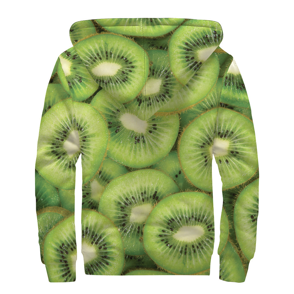 Kiwi Slice Sherpa: Embrace Your Inner Hippie with this Lined Zip Up Hoodie - 2