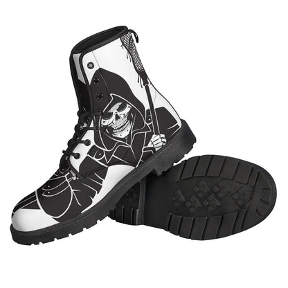 Groovy Vibes in Lacrosse Skull Print Leather Lightweight Boots - 2