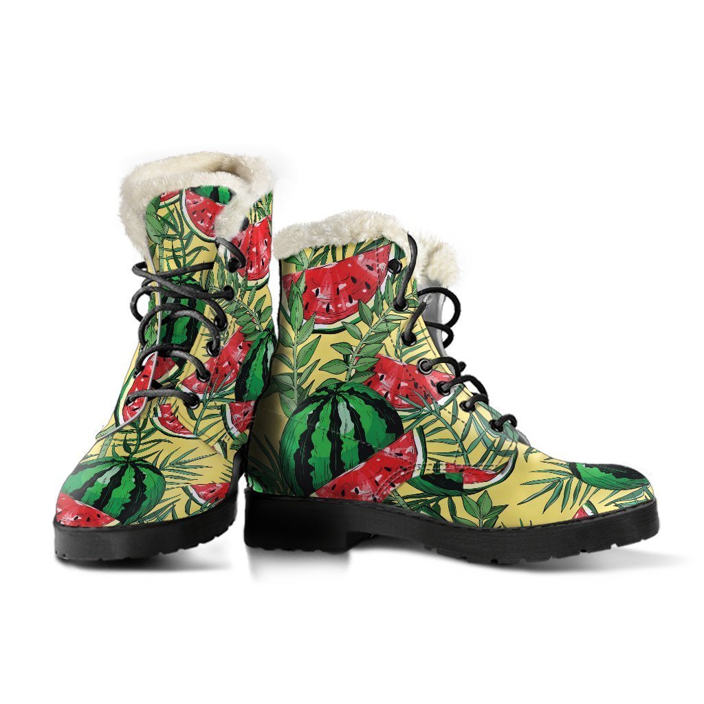 Groovy Garden Faux Fur Leather Boots for Stylish Hippies - 3